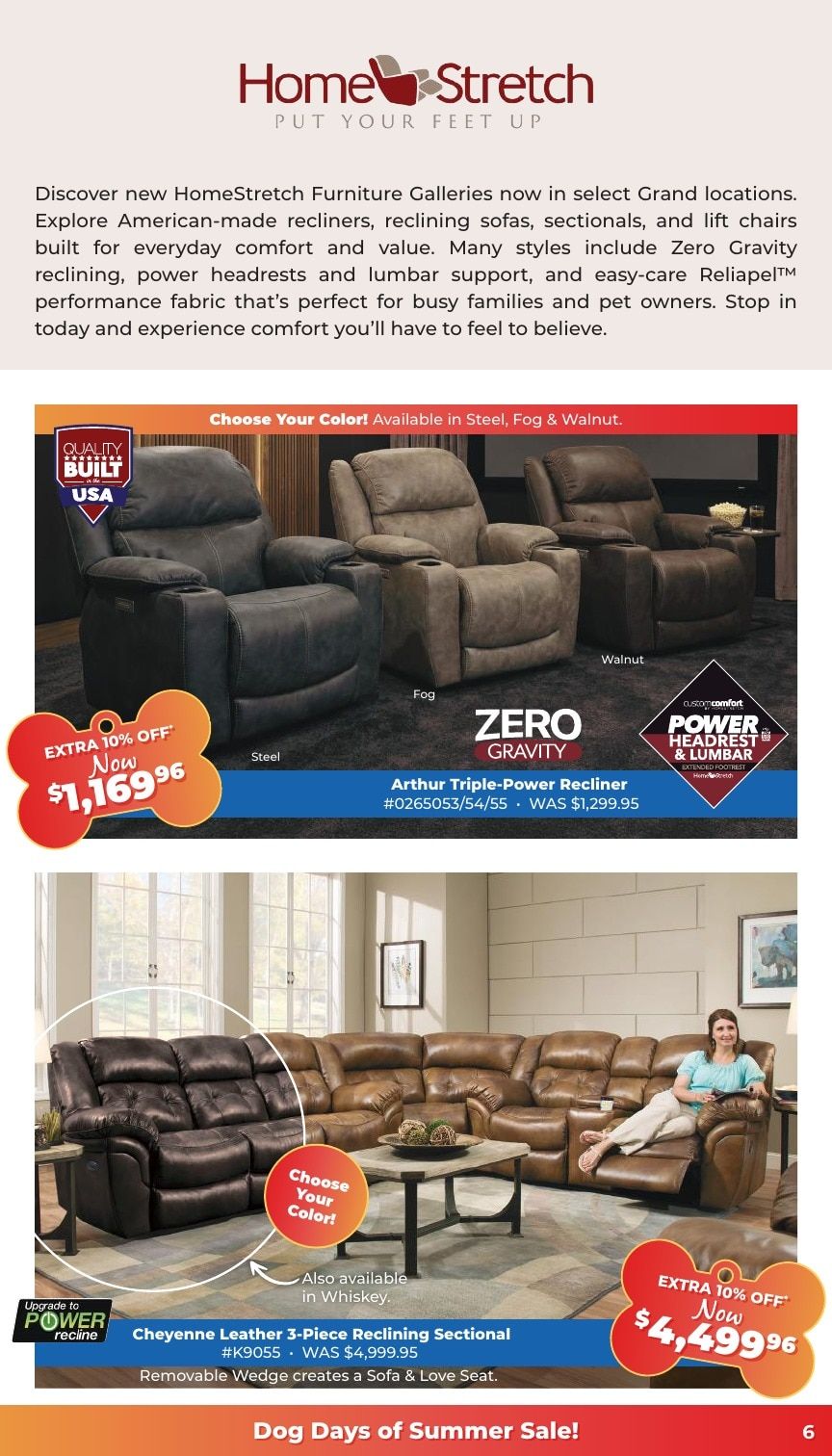 Grand Home Furnishings Dog Days of Summer Sale Weekly Ad August 5 - 17, 2026