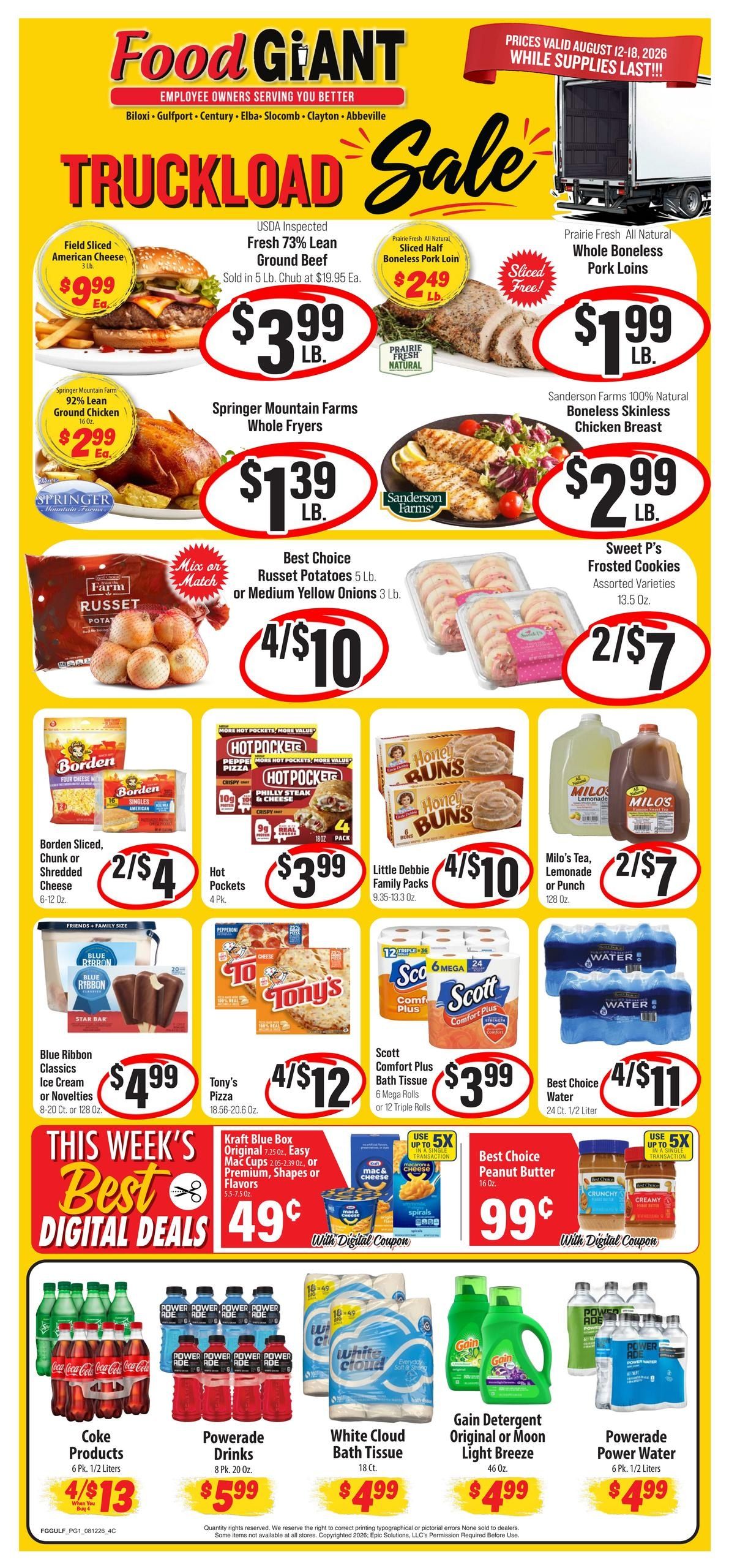 Food Giant (Dothan Area, AL) Weekly Ad August 12 - 18, 2026