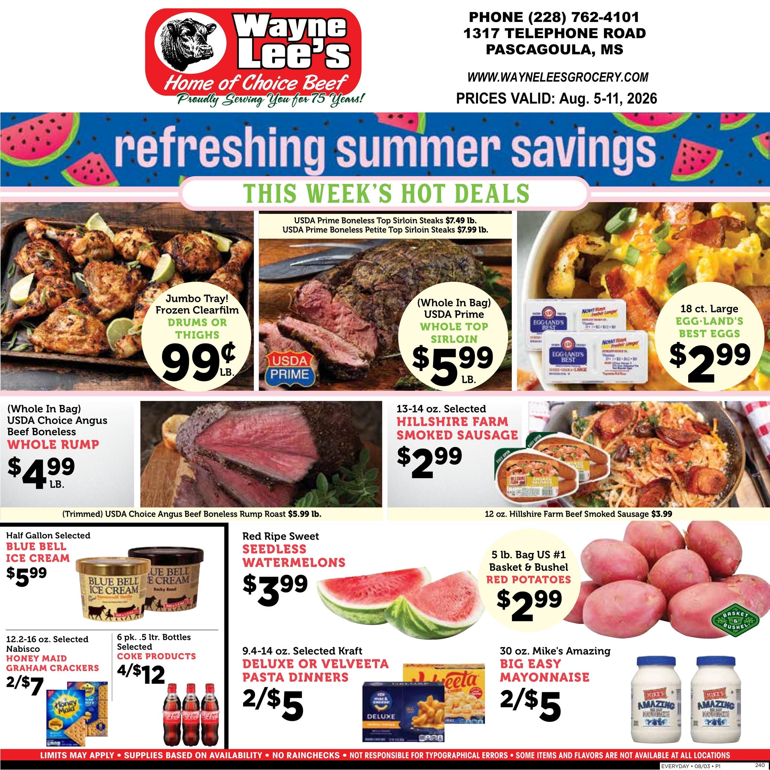 Wayne Lees Grocery Weekly Ad August 5 - 11, 2026