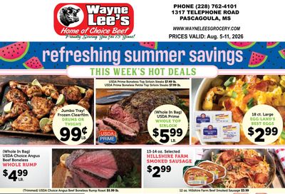 Wayne Lees Grocery Weekly Ad August 5 - 11, 2026