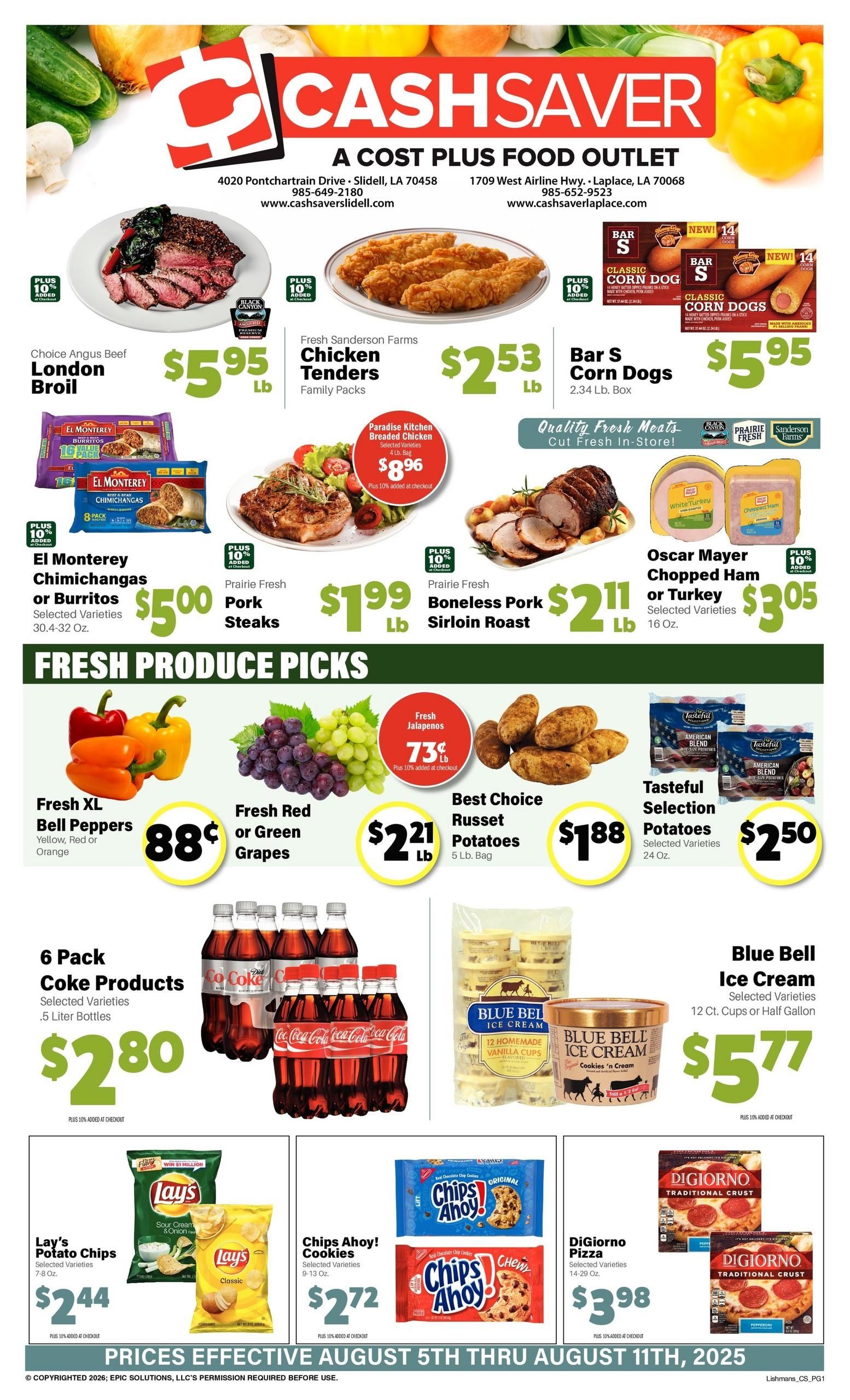 Cash Saver Slidell (Diamondhead–Waveland Area, MS) Weekly Ad August 5 - 11, 2026