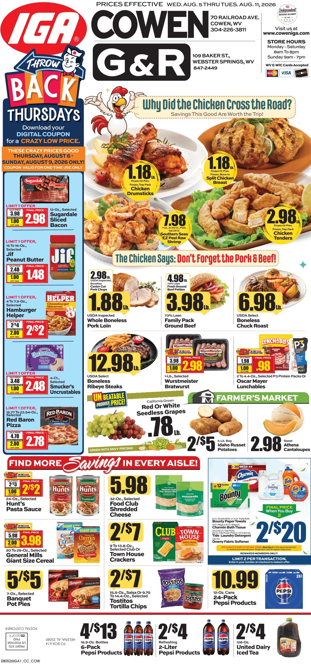 G&R IGA (109 Baker St, Webster Springs, WV) Weekly Ad August 5 - 11, 2026