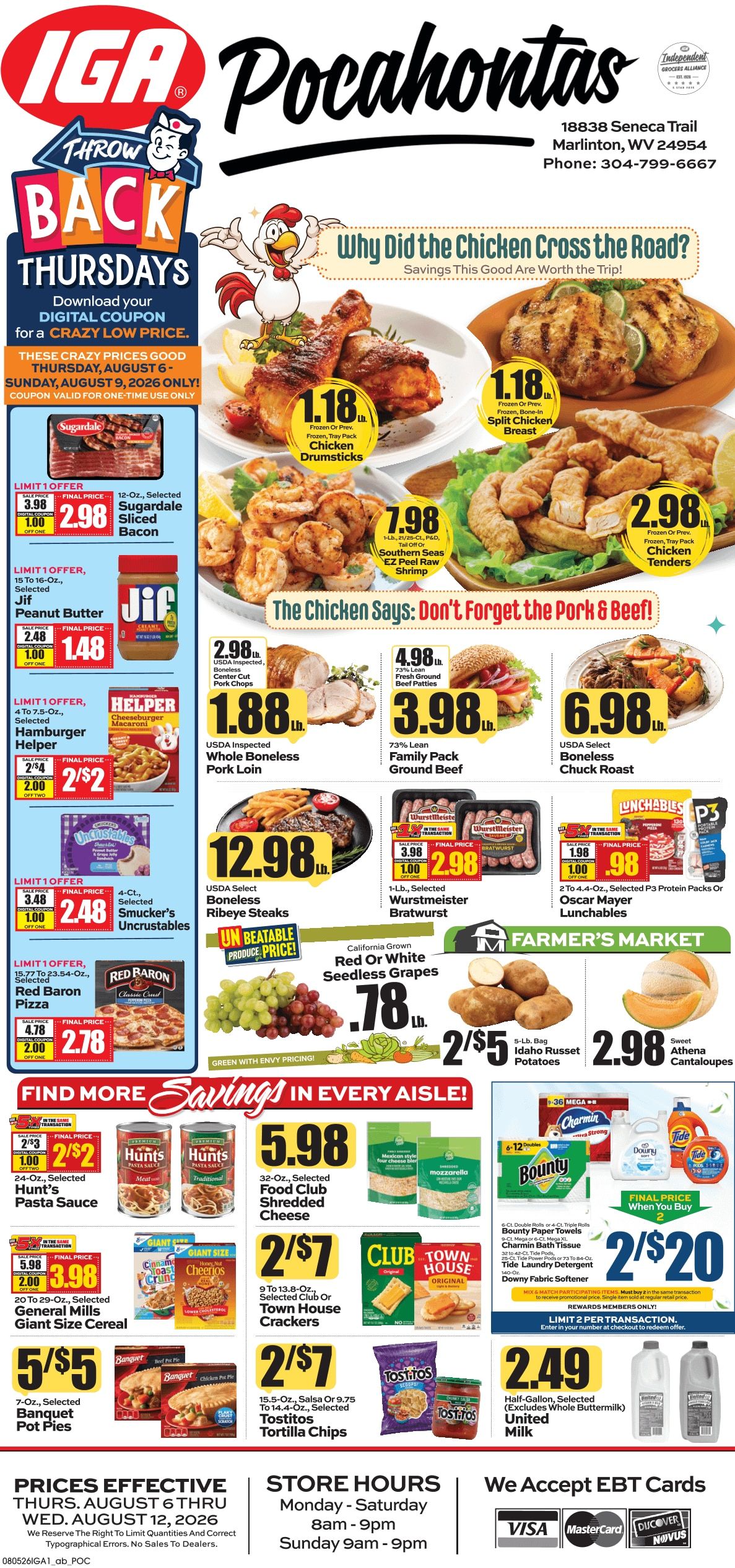 Pocahontas IGA (18838 Seneca Trail, Marlinton, WV) Weekly Ad August 6 - 12, 2026
