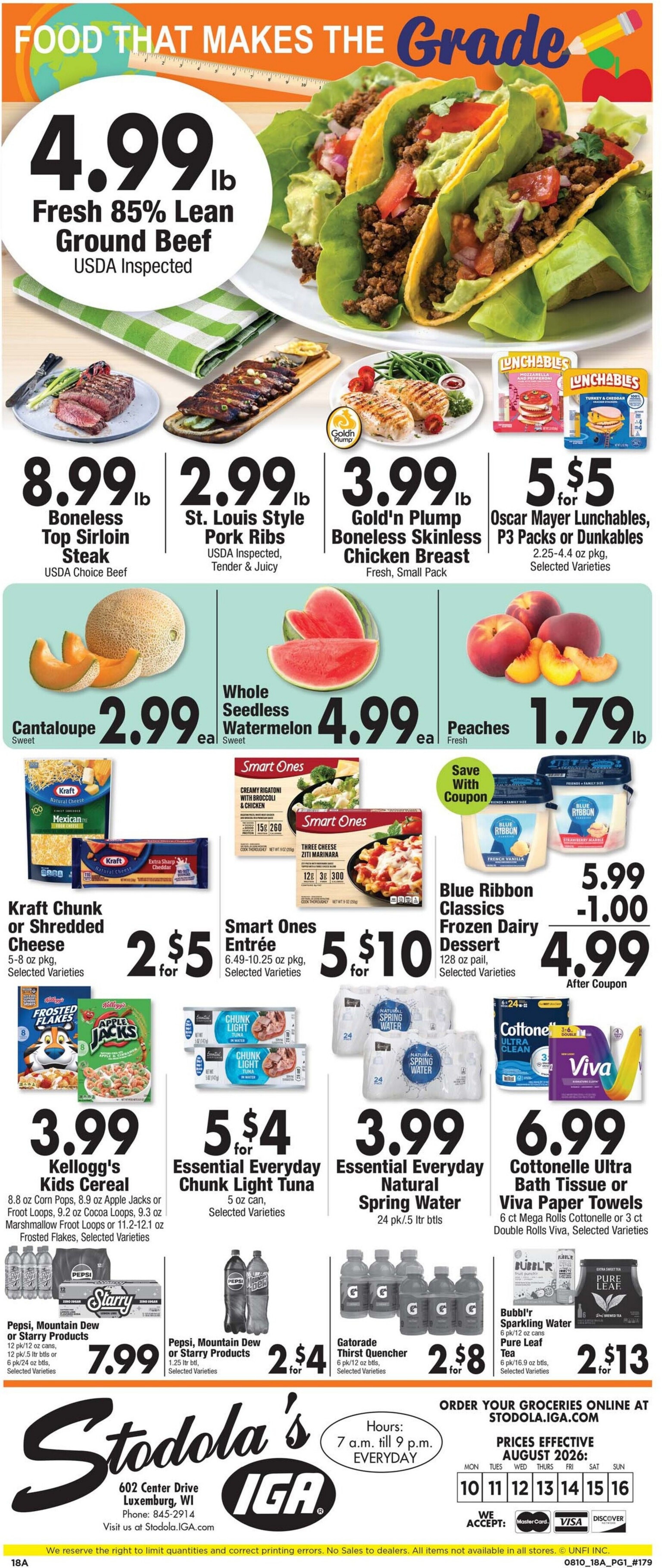 Stodola's IGA Weekly Ad August 10 - 16, 2026