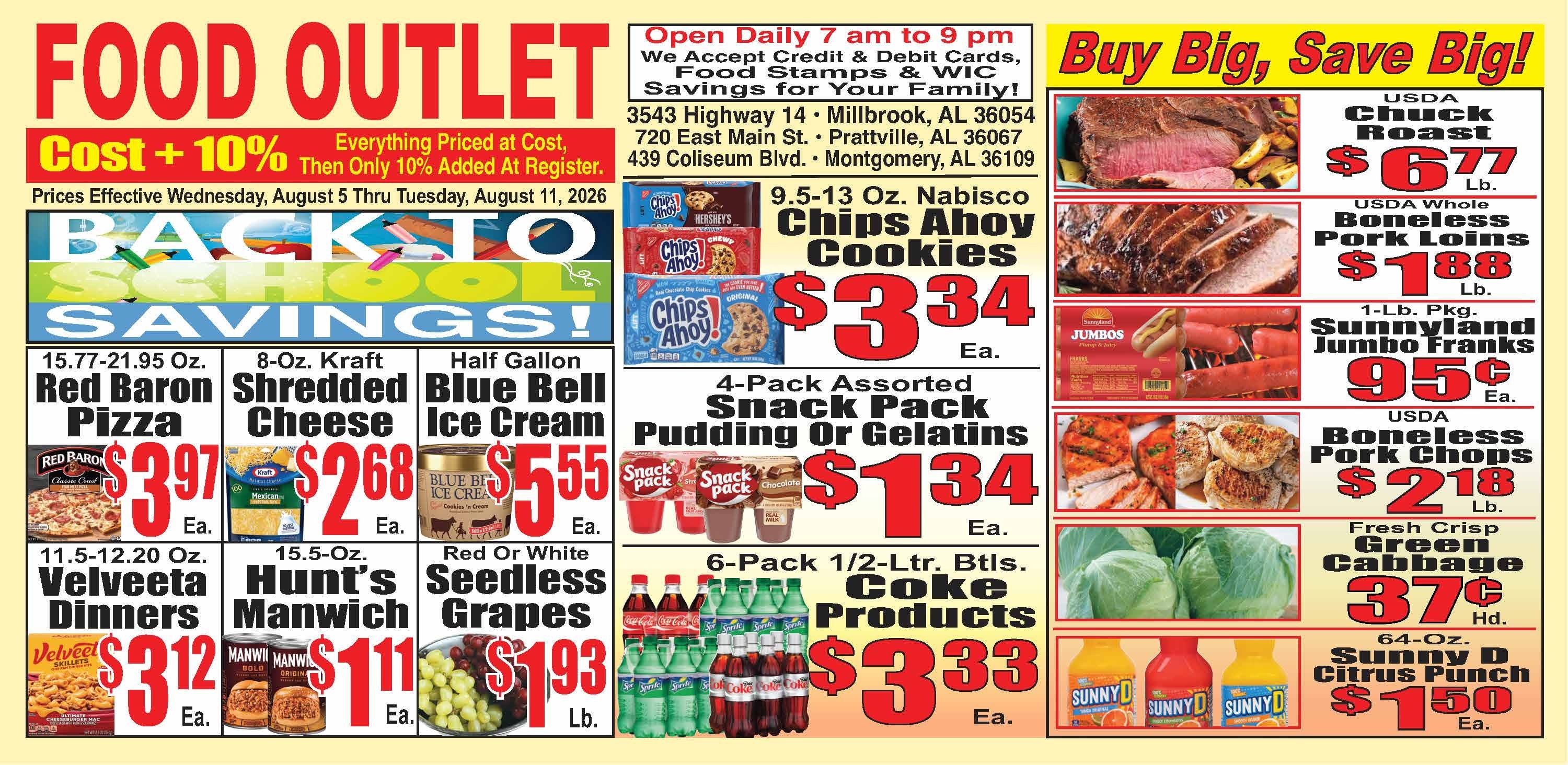 Food Outlet Weekly Ad August 5 - 11, 2026