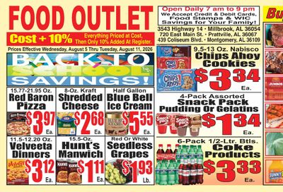 Food Outlet Weekly Ad August 5 - 11, 2026