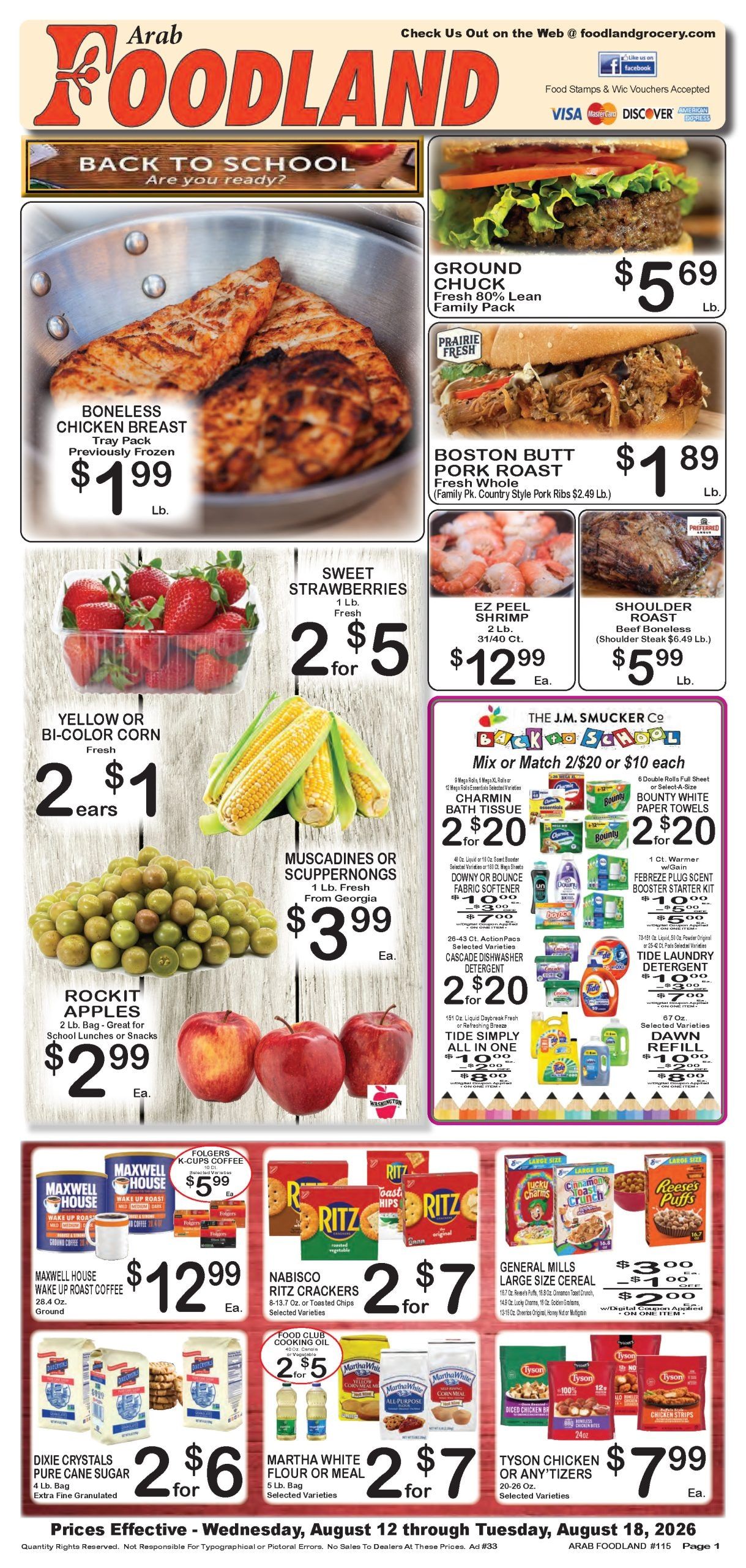 Foodland Grocery (137 N Brindlee Mountain Pkwy, Arab, AL) Weekly Ad August 12 - 18, 2026