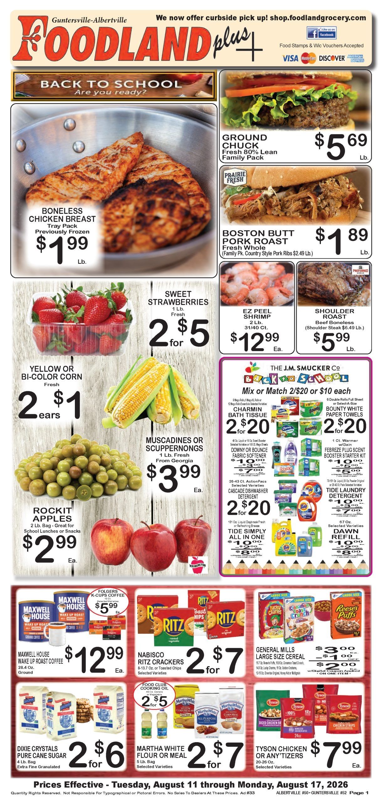 Foodland Grocery (Alabama) Weekly Ad August 11 - 17, 2026