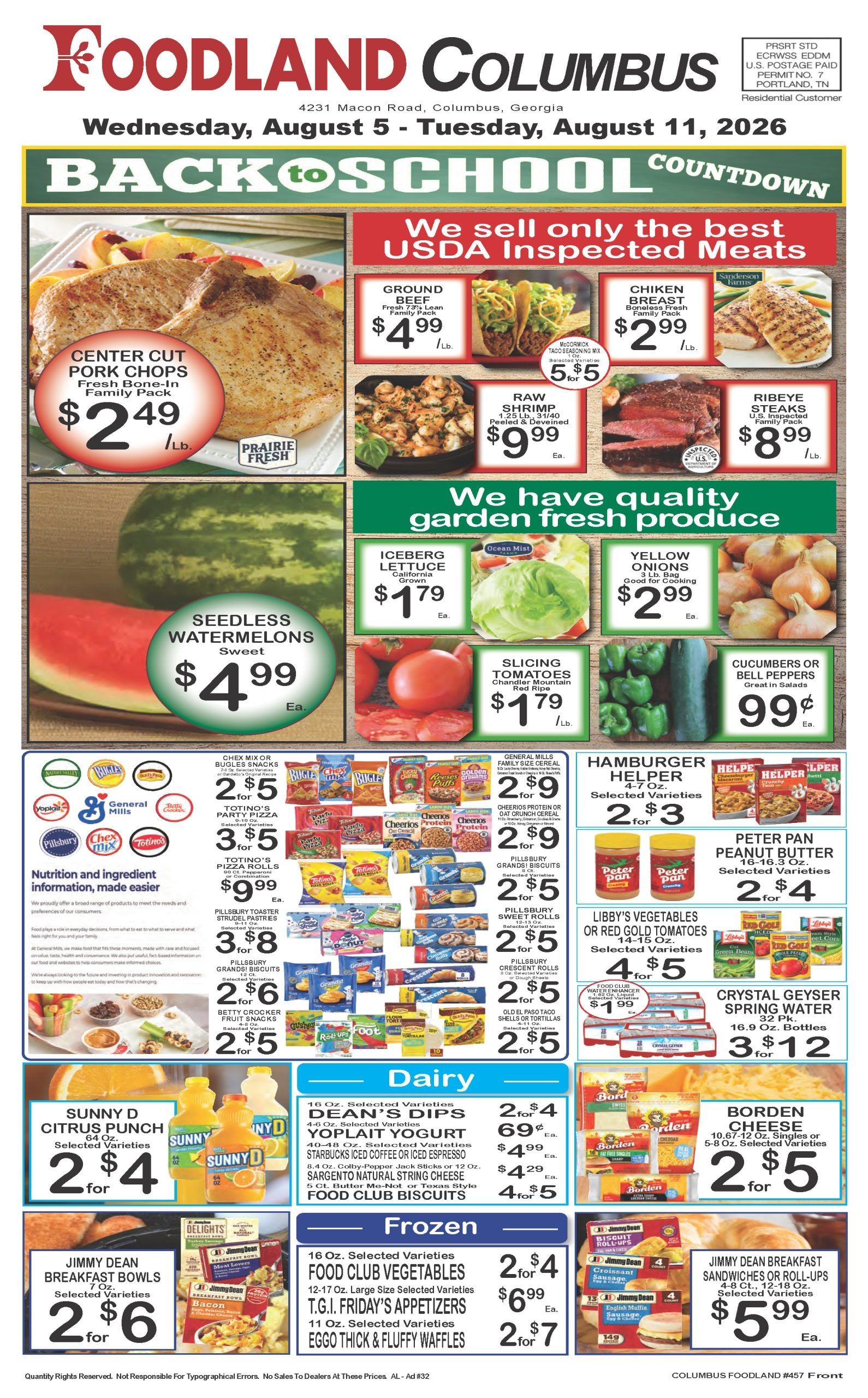 Foodland Grocery (Columbus, GA) Weekly Ad August 5 - 11, 2026
