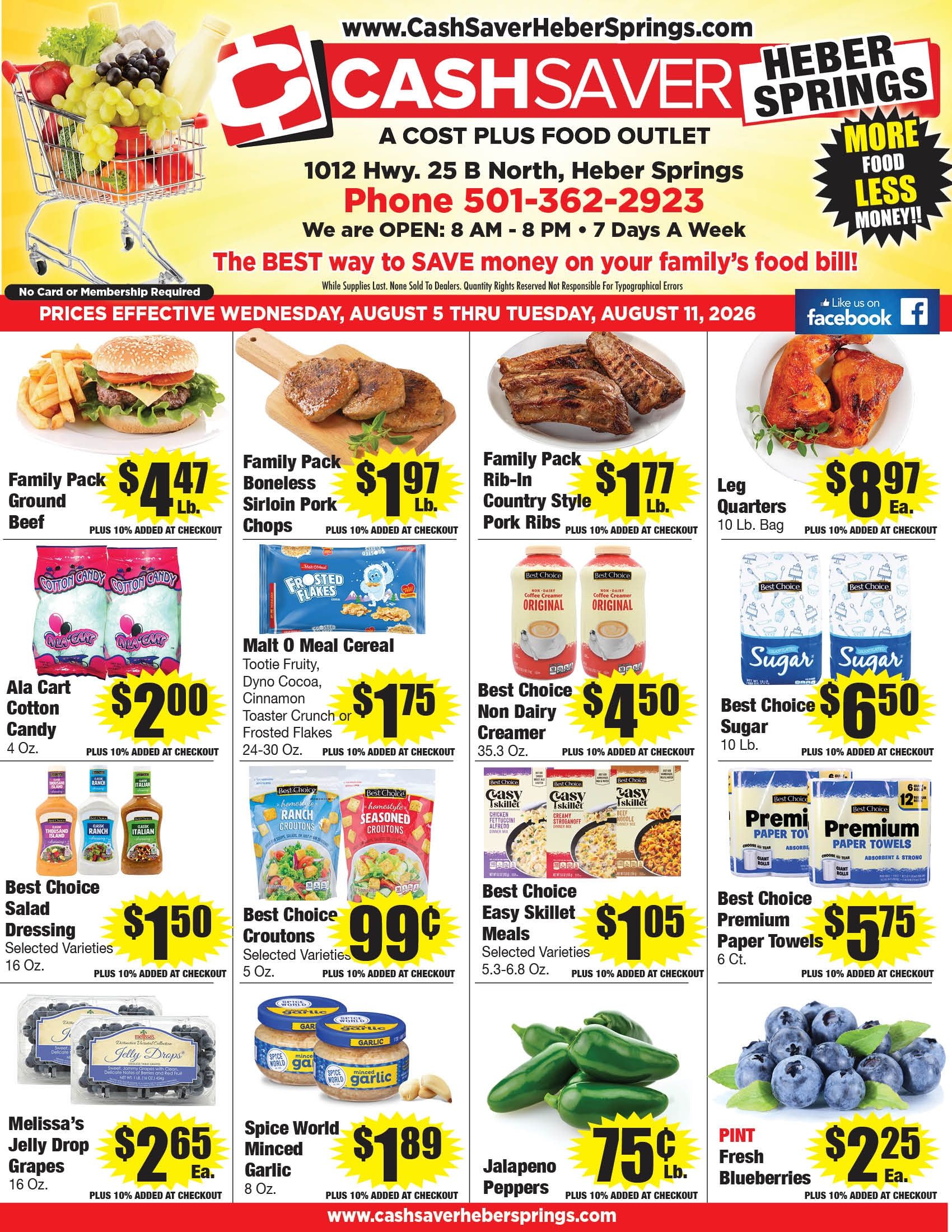 Cash Saver Heber Springs Weekly Ad August 5 - 11, 2026