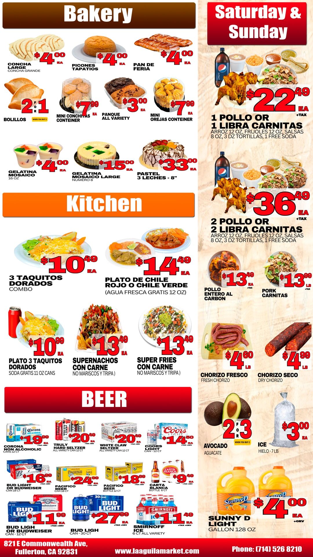 La Aguila Market (Fullerton, CA) Weekly Ad August 5 - 11, 2026