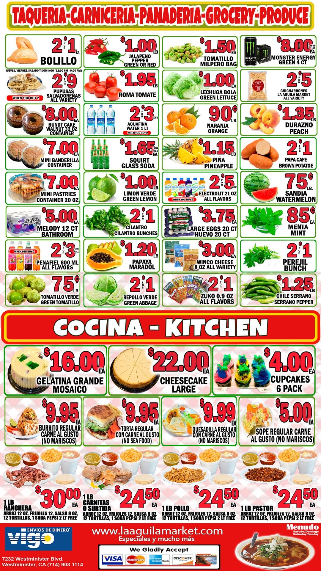 La Aguila Market (Westminster, CA) Weekly Ad August 5 - 11, 2026