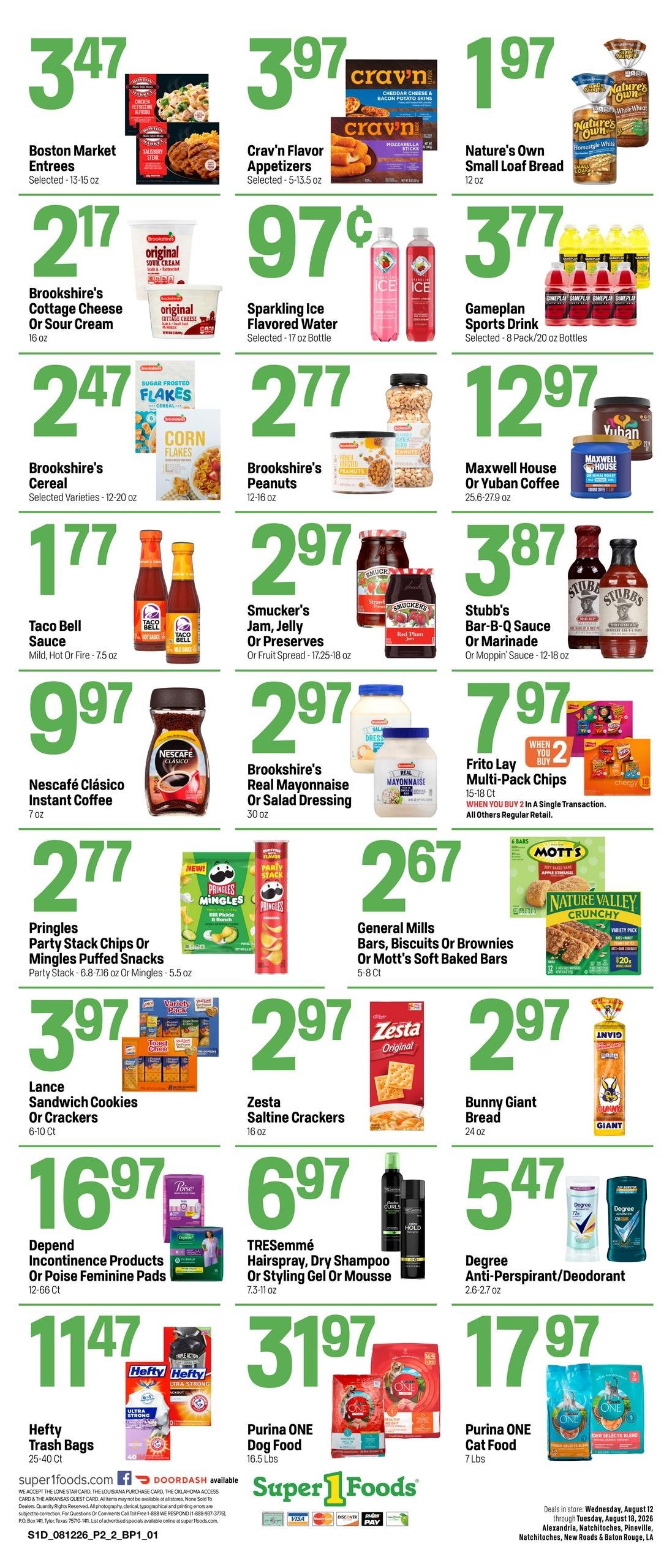 Super 1 Foods & Discount Pharmacy (Alexandria Area, LA) Hot Sheet Weekly Weekly Ad August 12 - 18, 2026