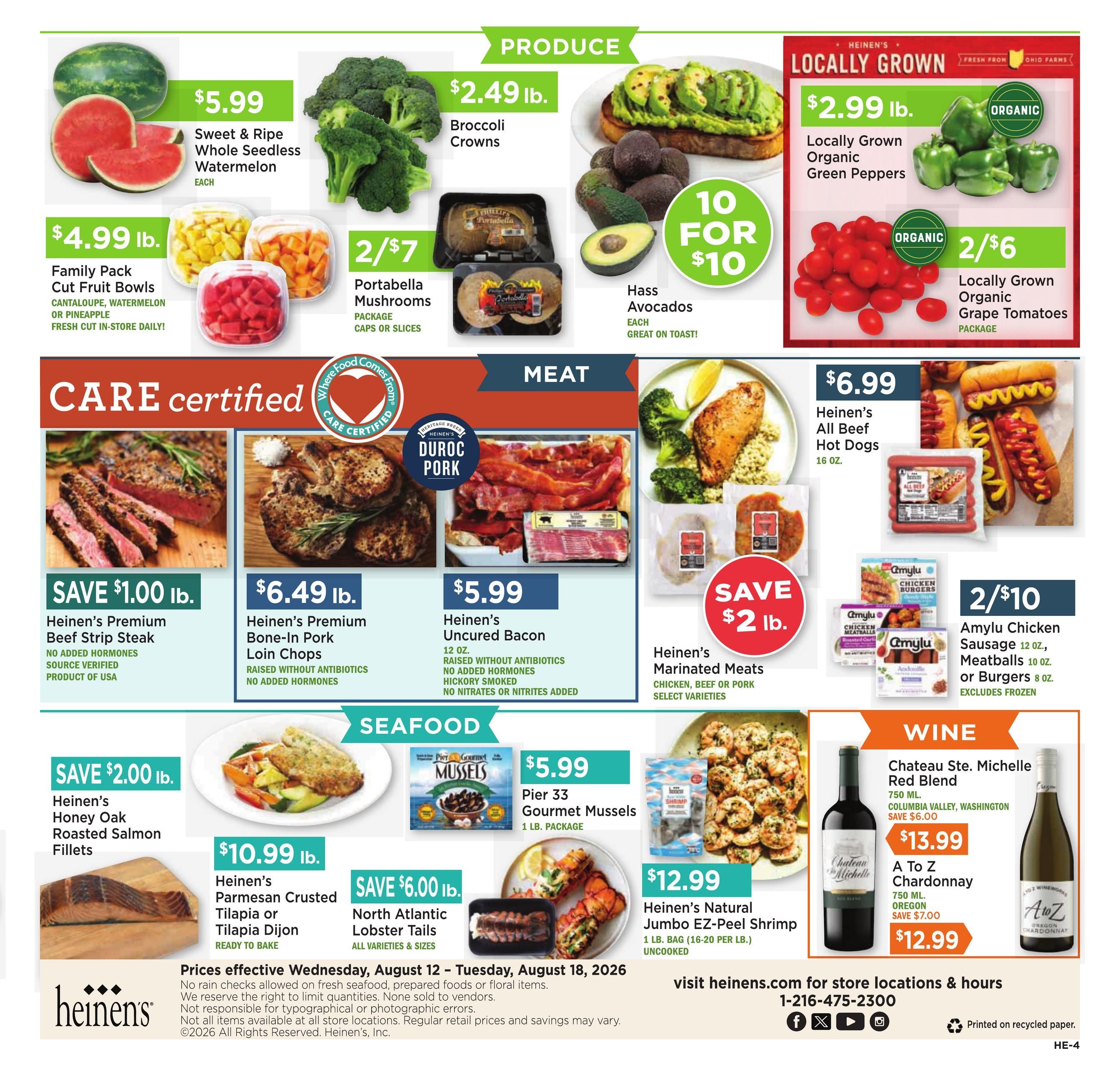 Heinen's Grocery Store (OH, PA) Weekly Ad August 12 - 18, 2026