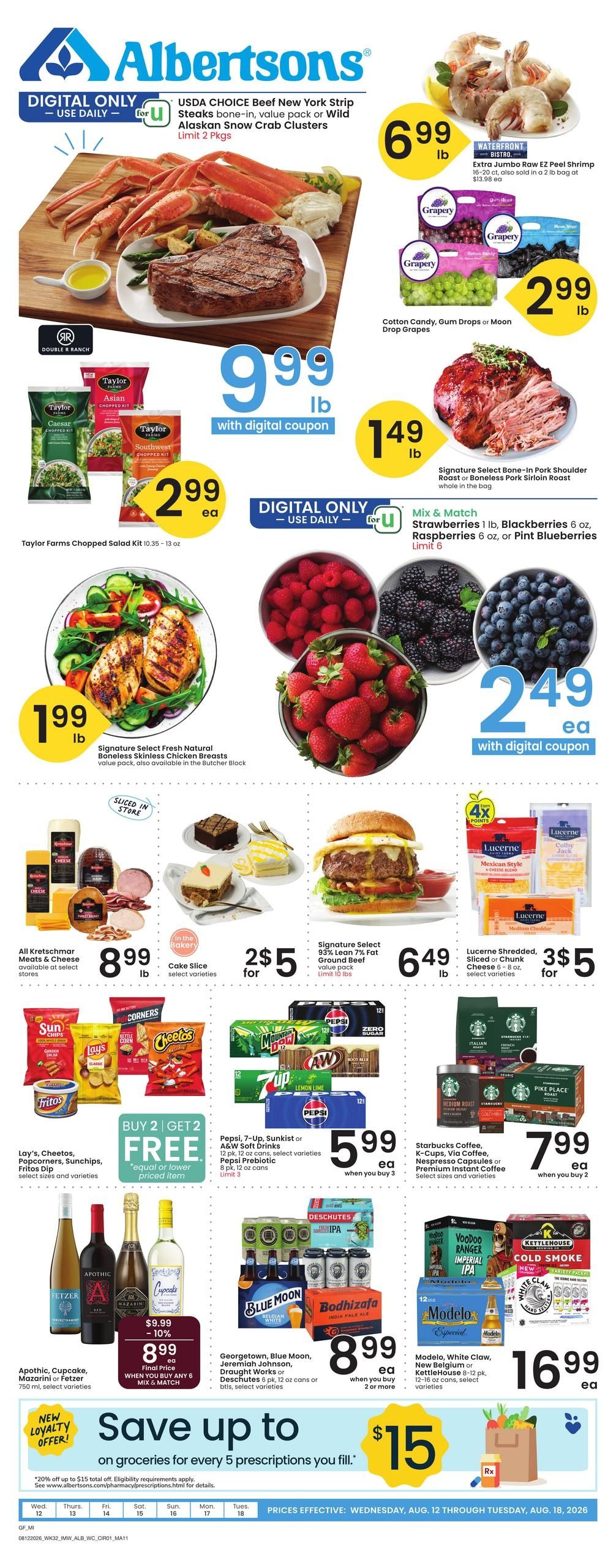 Albertsons (MT) Bonus Online Savings Weekly Ad August 12 - 18, 2026