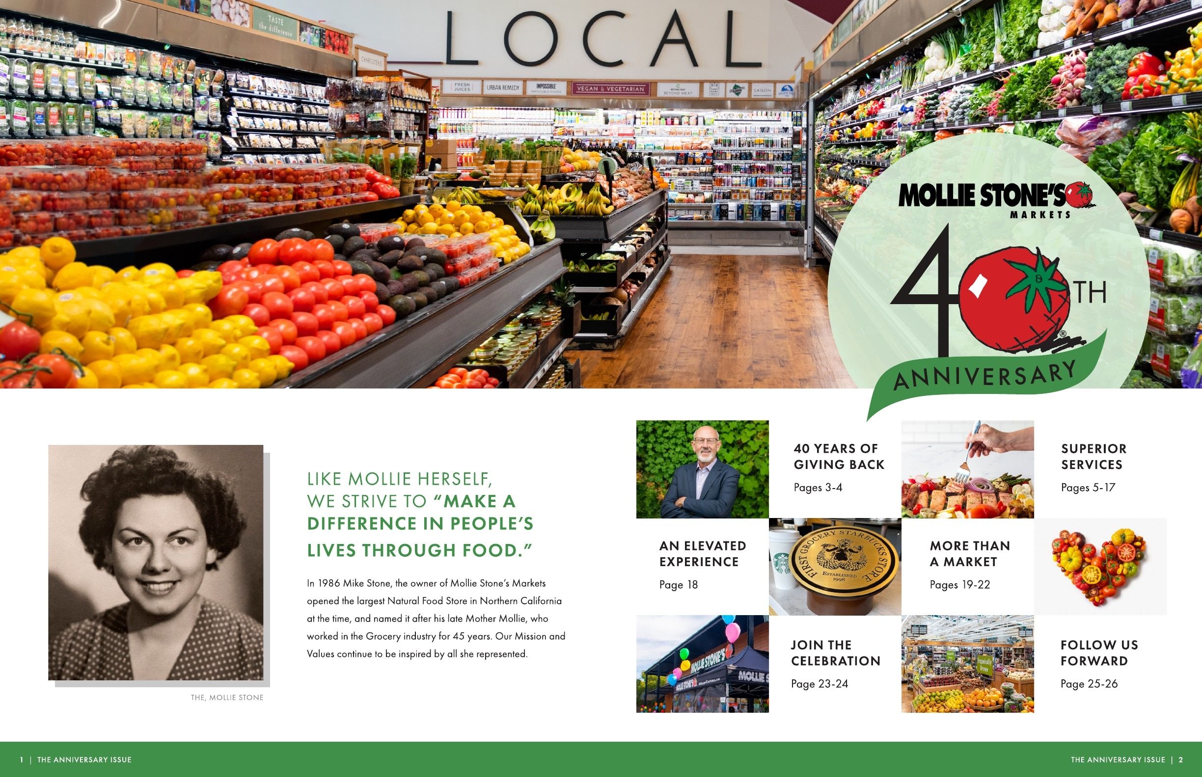 Mollie Stone's Markets 40th Anniversary Magazine Weekly Ad May 1 - December 31, 2026