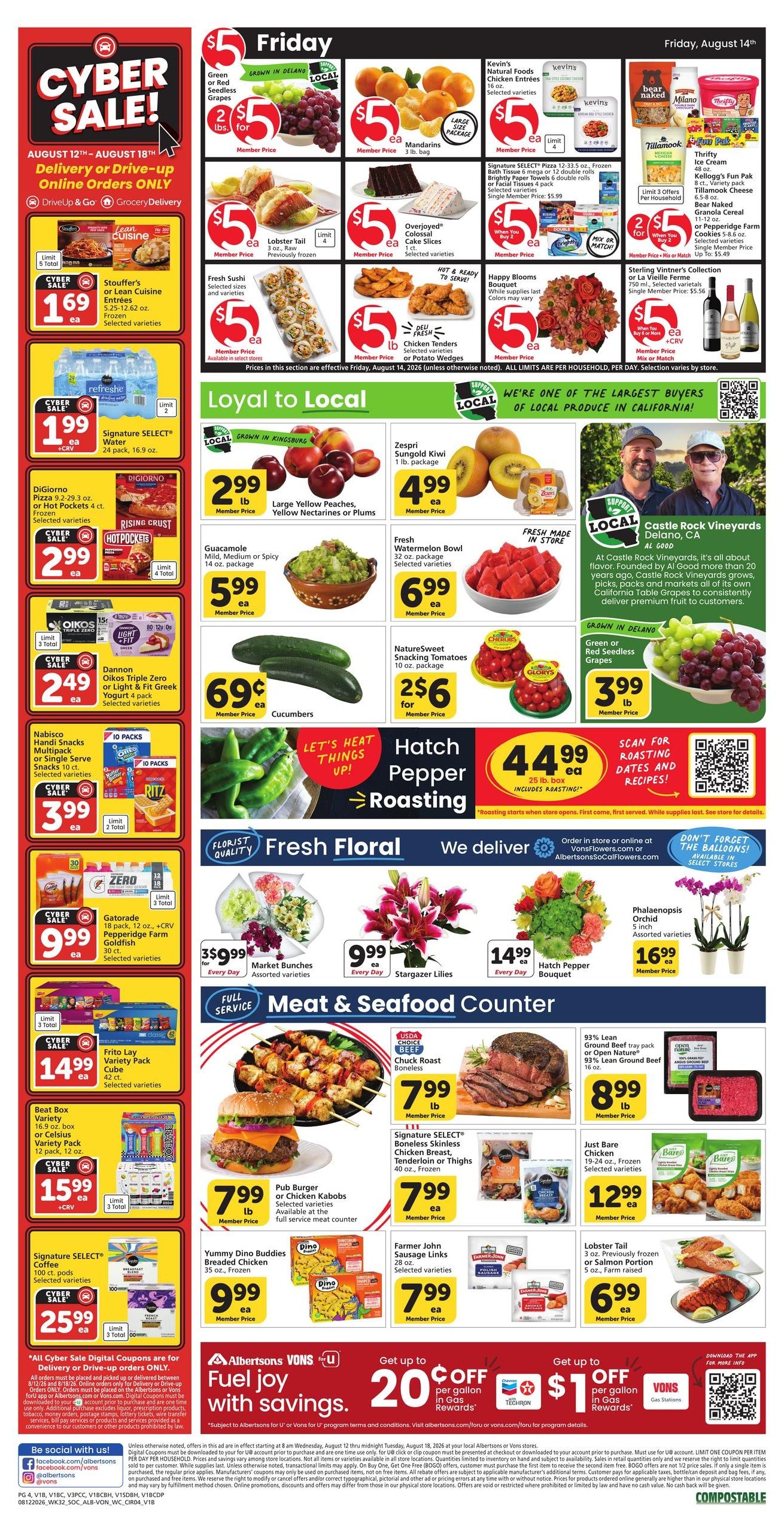 Vons (Murrieta Area, CA) Weekly Ad August 12 - 18, 2026