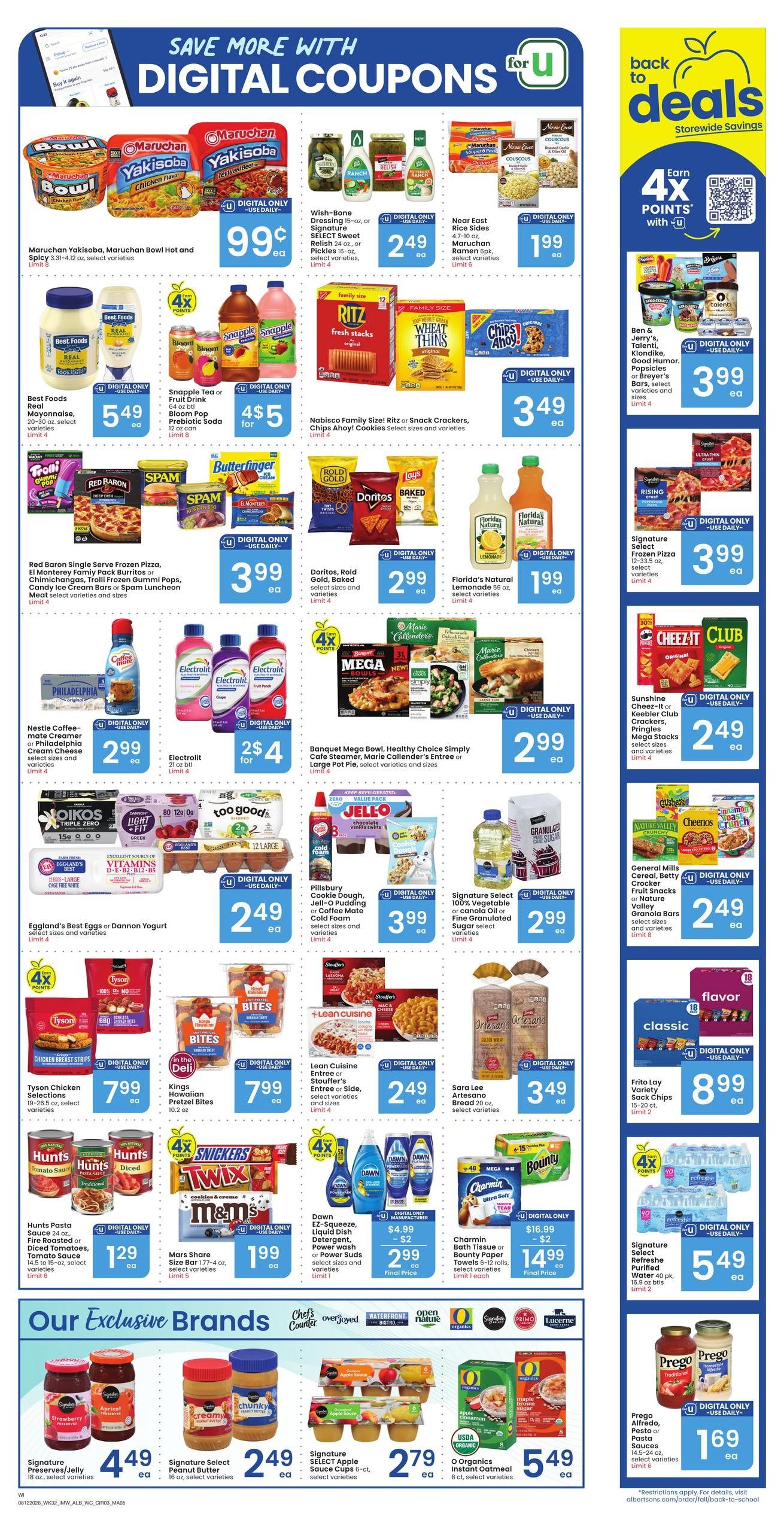 Albertsons (Williston Area, ND) Bonus Online Savings Weekly Ad August 12 - 18, 2026