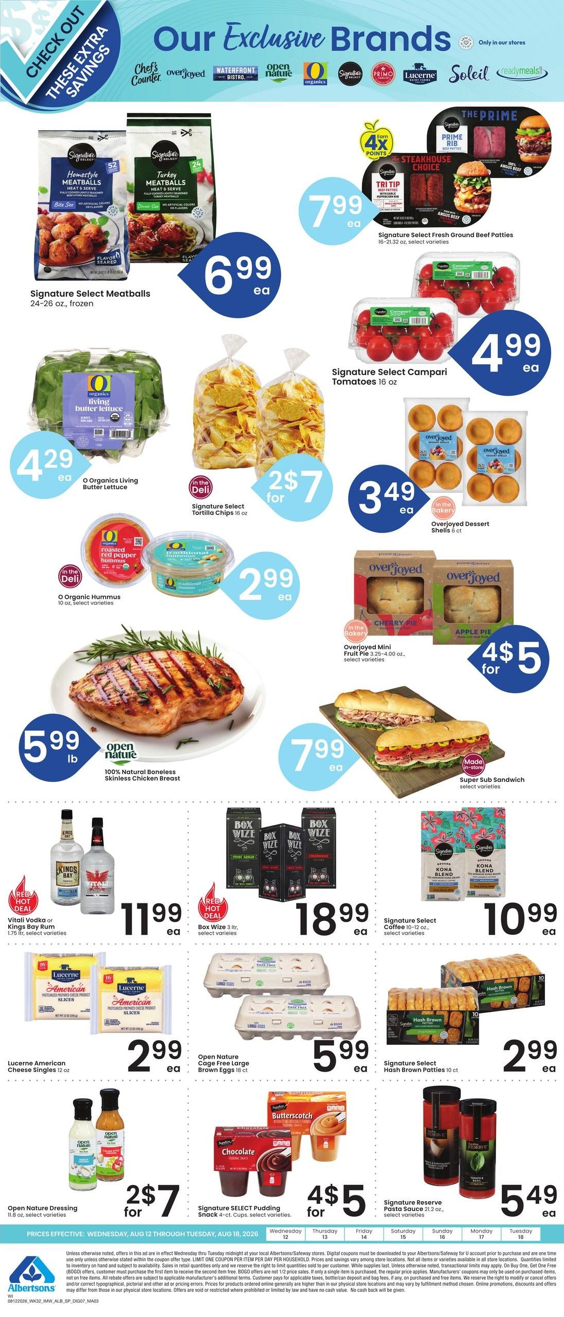 Albertsons (Williston Area, ND) Bonus Online Savings Weekly Ad August 12 - 18, 2026