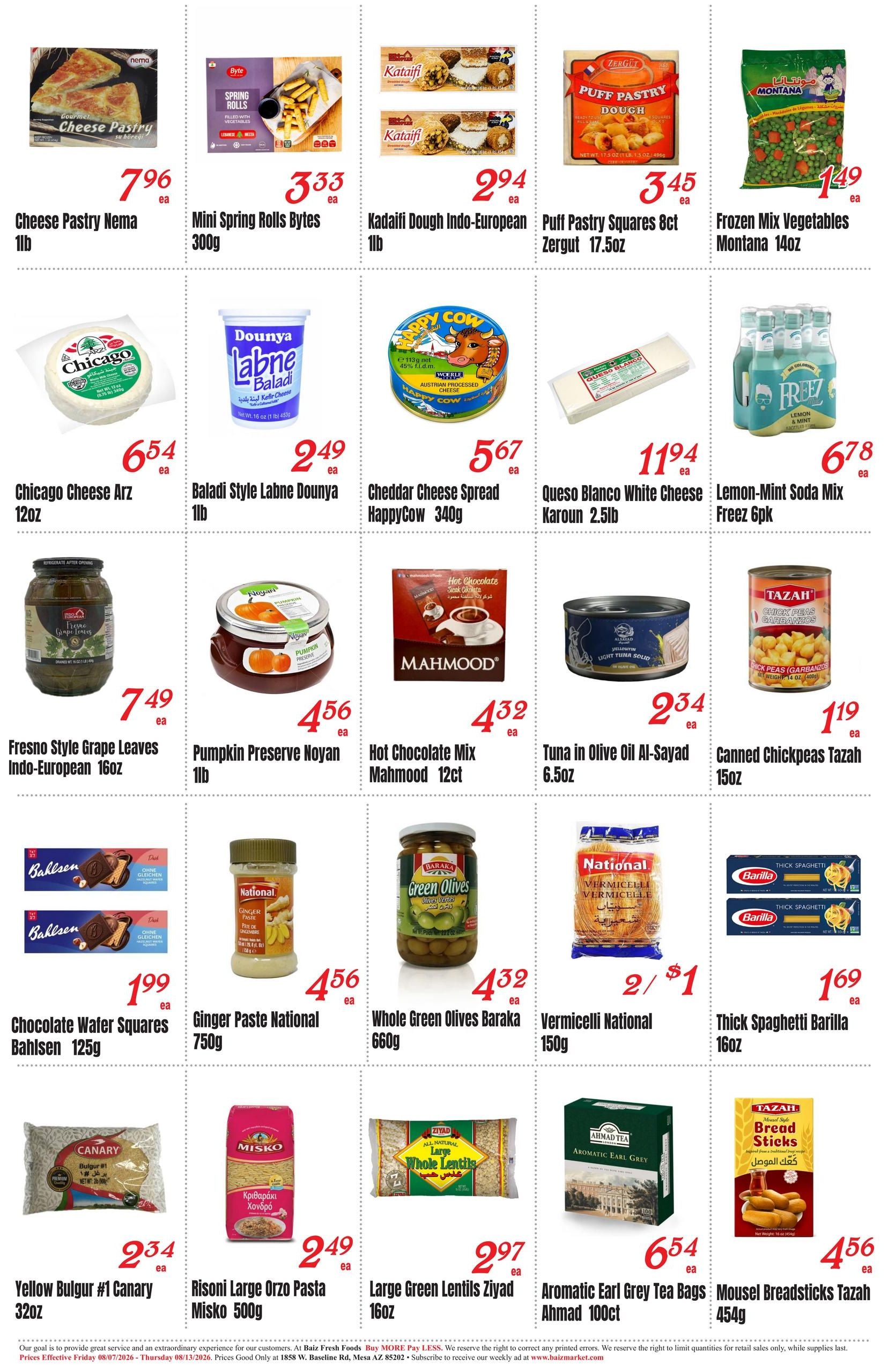Baiz Market (Chandler Area, AZ) Weekly Ad August 7 - 13, 2026