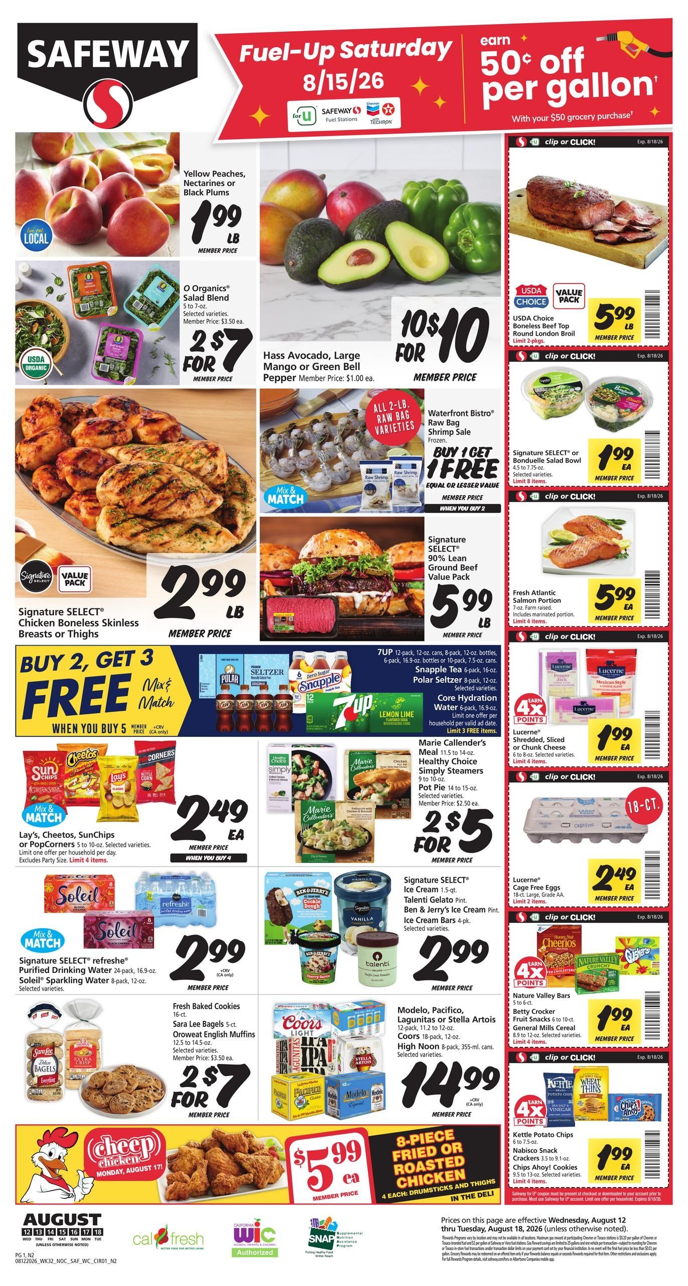 Safeway (Fairfield–Stockton Area, CA) Weekly Ad August 12 - 18, 2026
