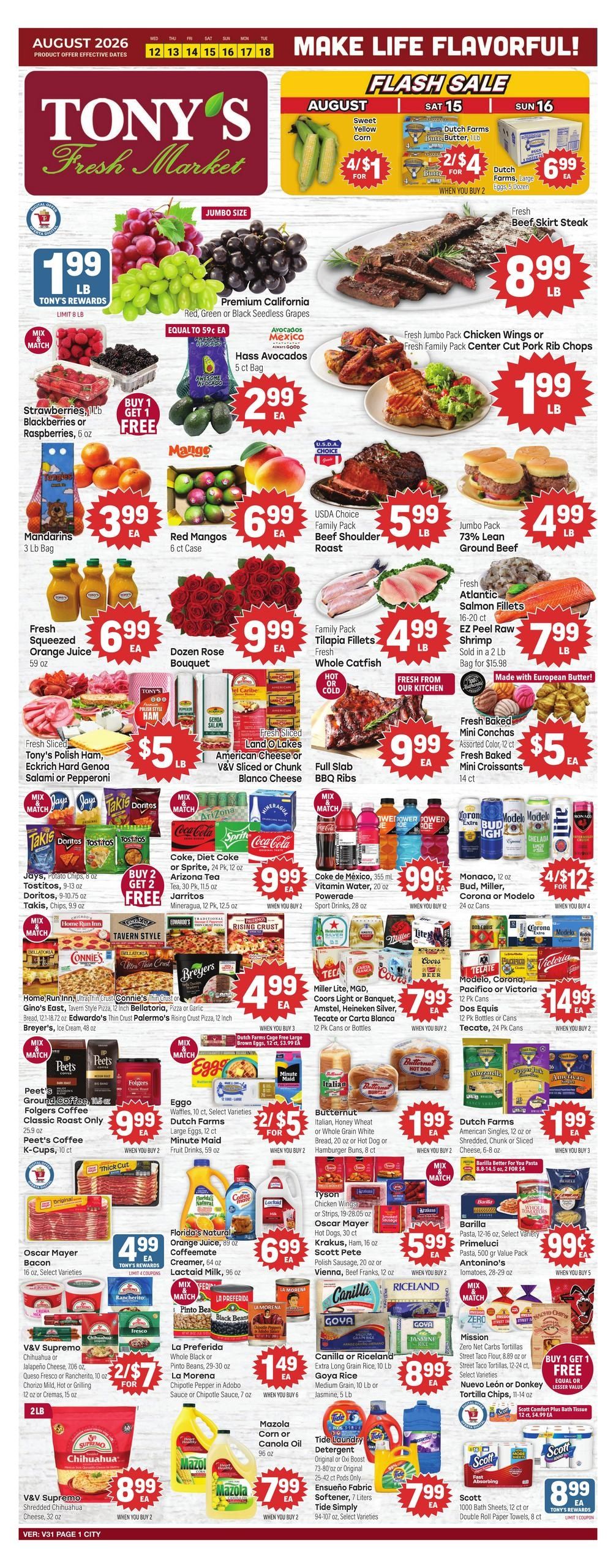 Tony's Fresh Market (Naperville–Aurora Area, IL) Weekly Ad August 12 - 18, 2026