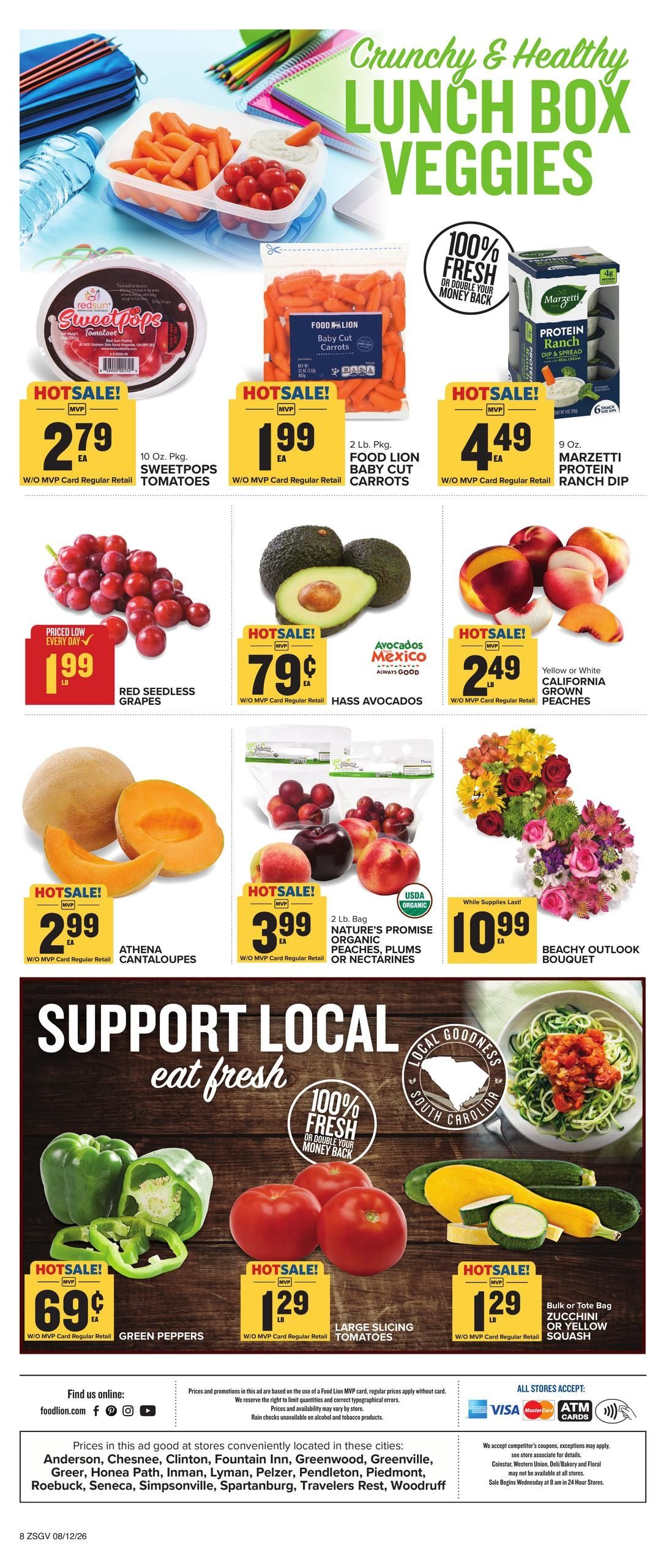 Food Lion (Greenville Area, SC) Weekly Ad August 12 - 18, 2026