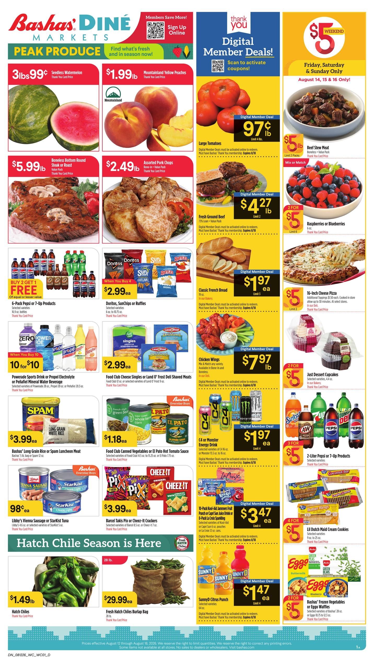 Bashas' (AZ, NM) Next Week’s Weekly Ad August 12 - 18, 2026