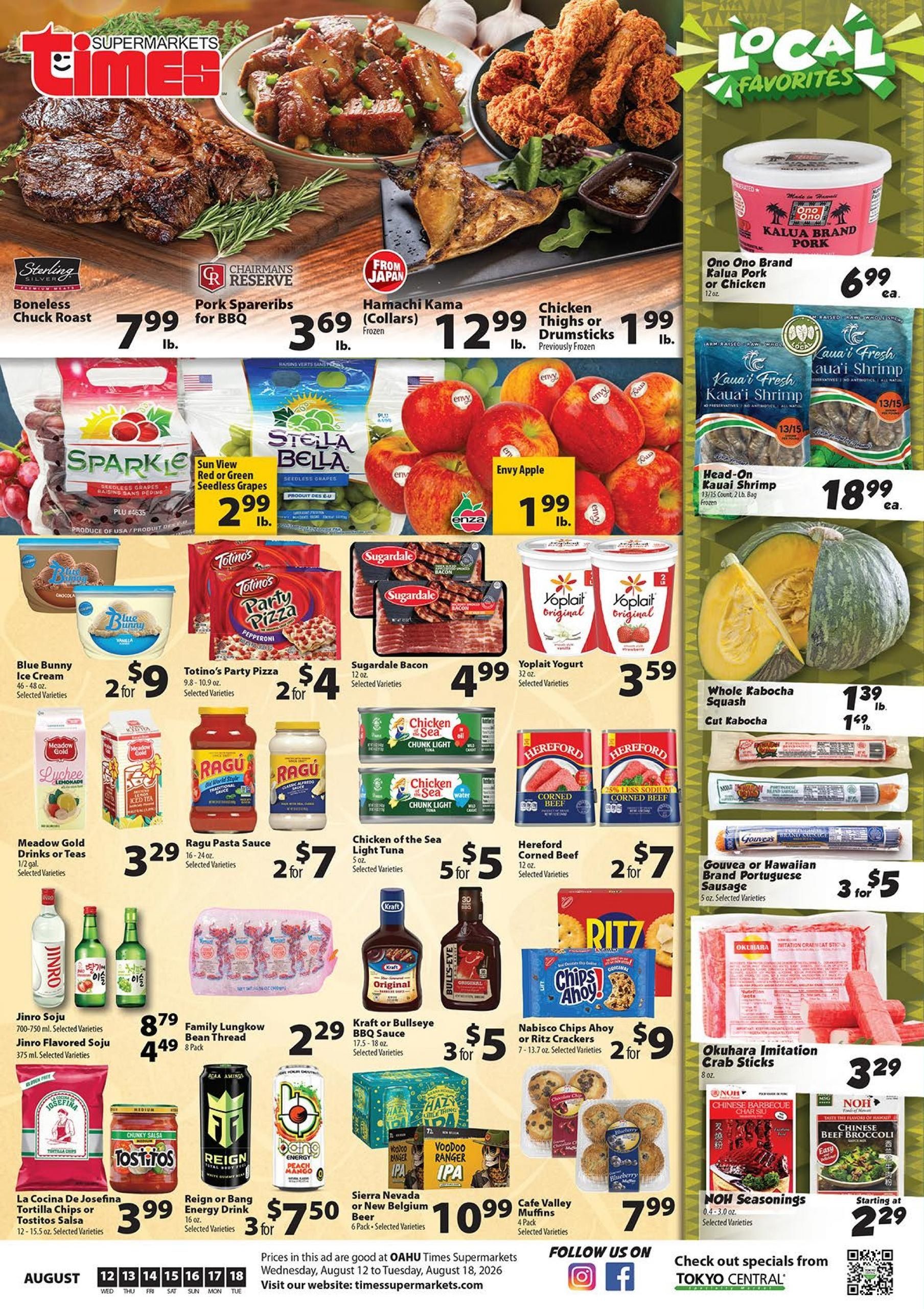 Times Supermarket (Honolulu–Fort Shafter Area, HI) Weekly Ad August 12 - 18, 2026