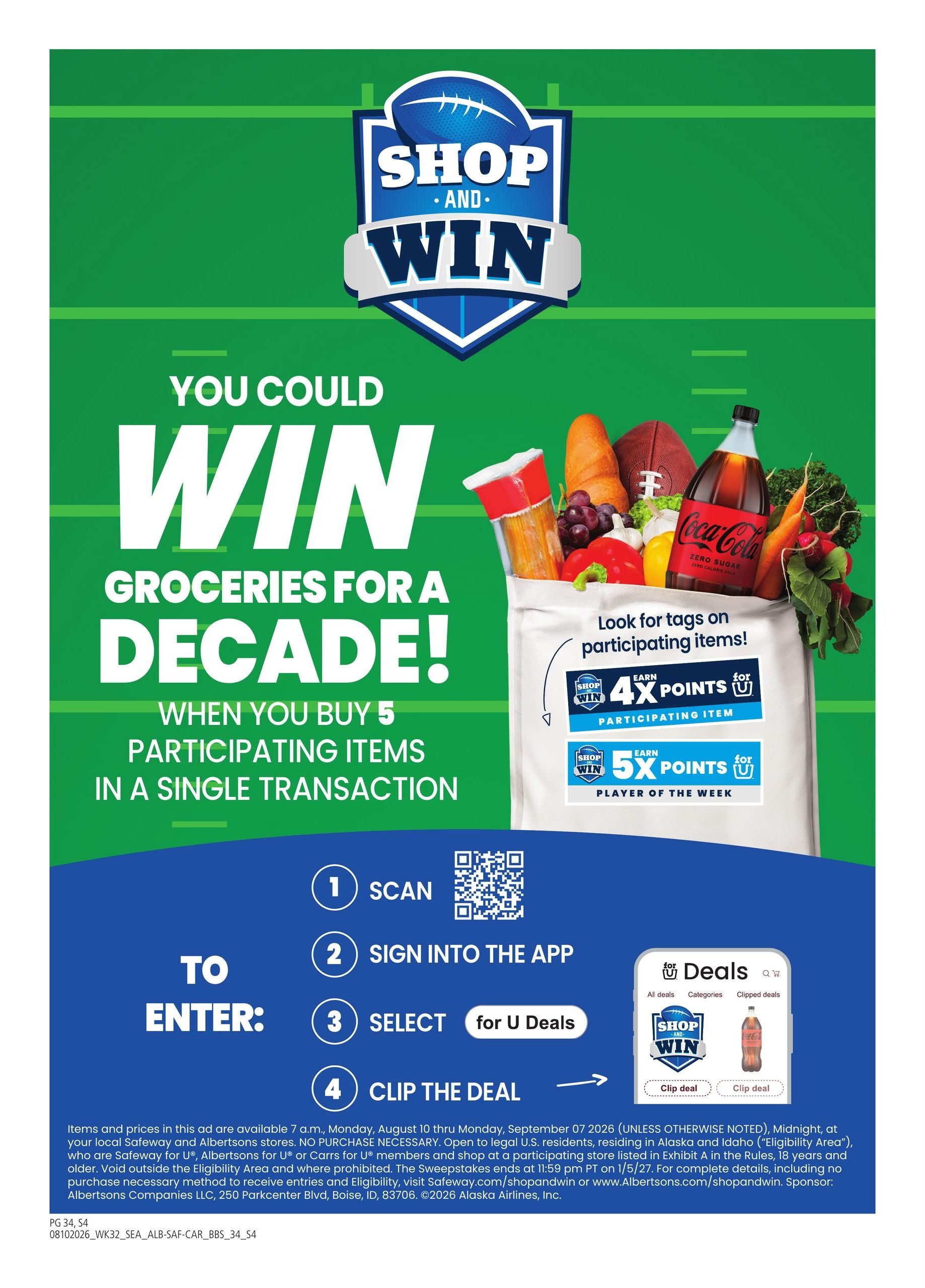 Safeway (Coeur D Alene–Lewiston Area, ID) Big Book of Savings Weekly Ad August 10 - September 7, 2026