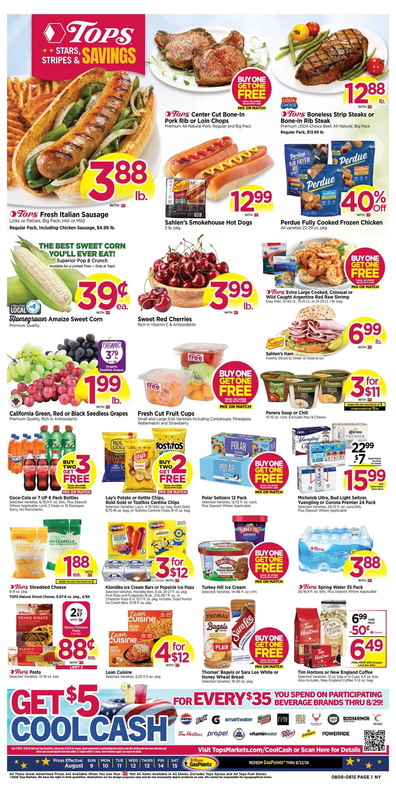 Tops Friendly Markets (NY) Weekly Ad August 9 - 15, 2026