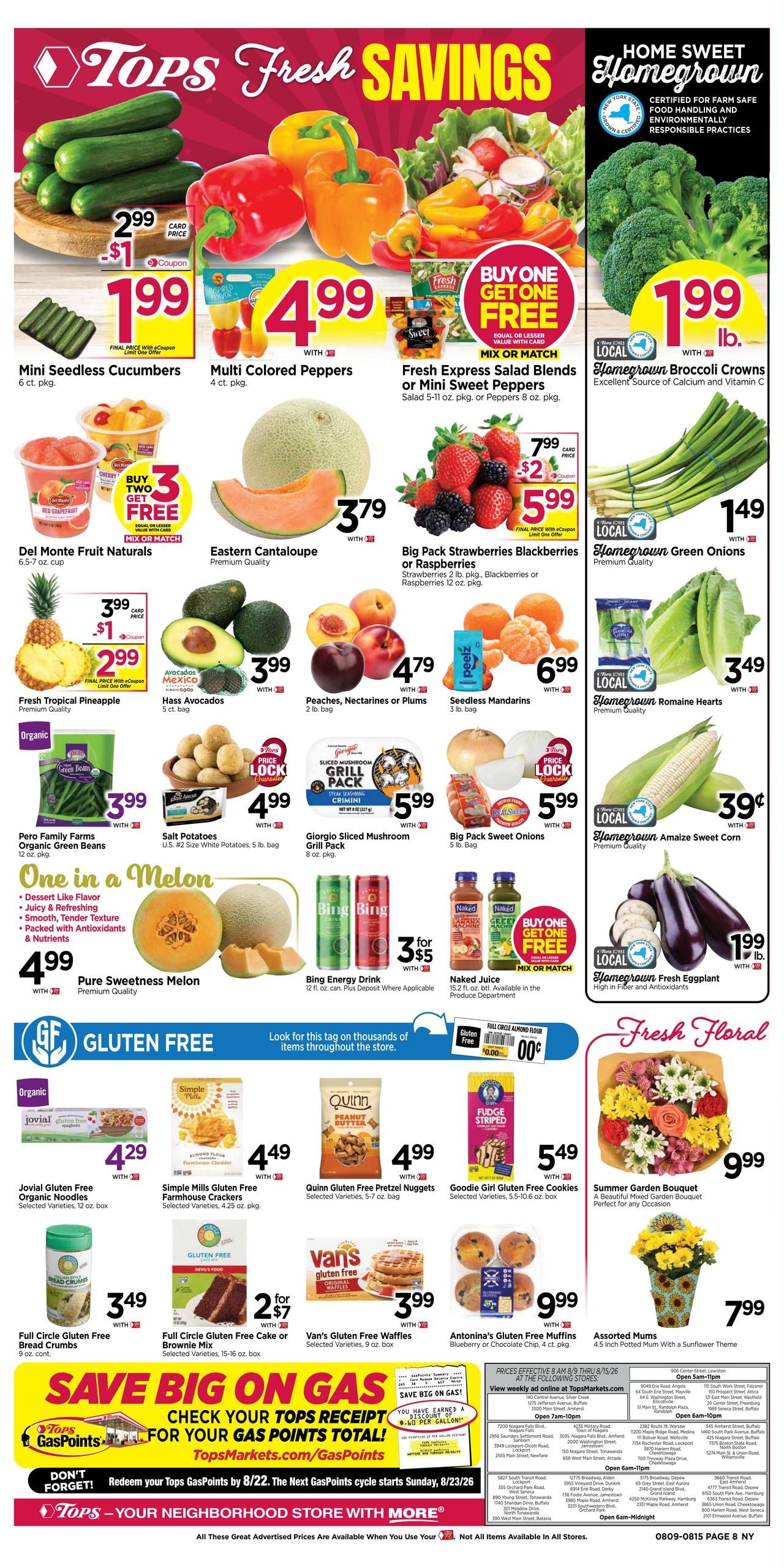 Tops Friendly Markets (NY) Weekly Ad August 9 - 15, 2026