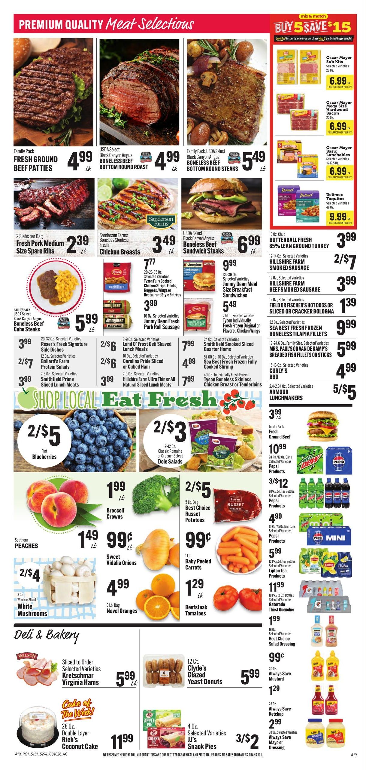 Reese's Food Store Piggly Wiggly (Scottsville Area, KY) Weekly Ad August 10 - 16, 2026