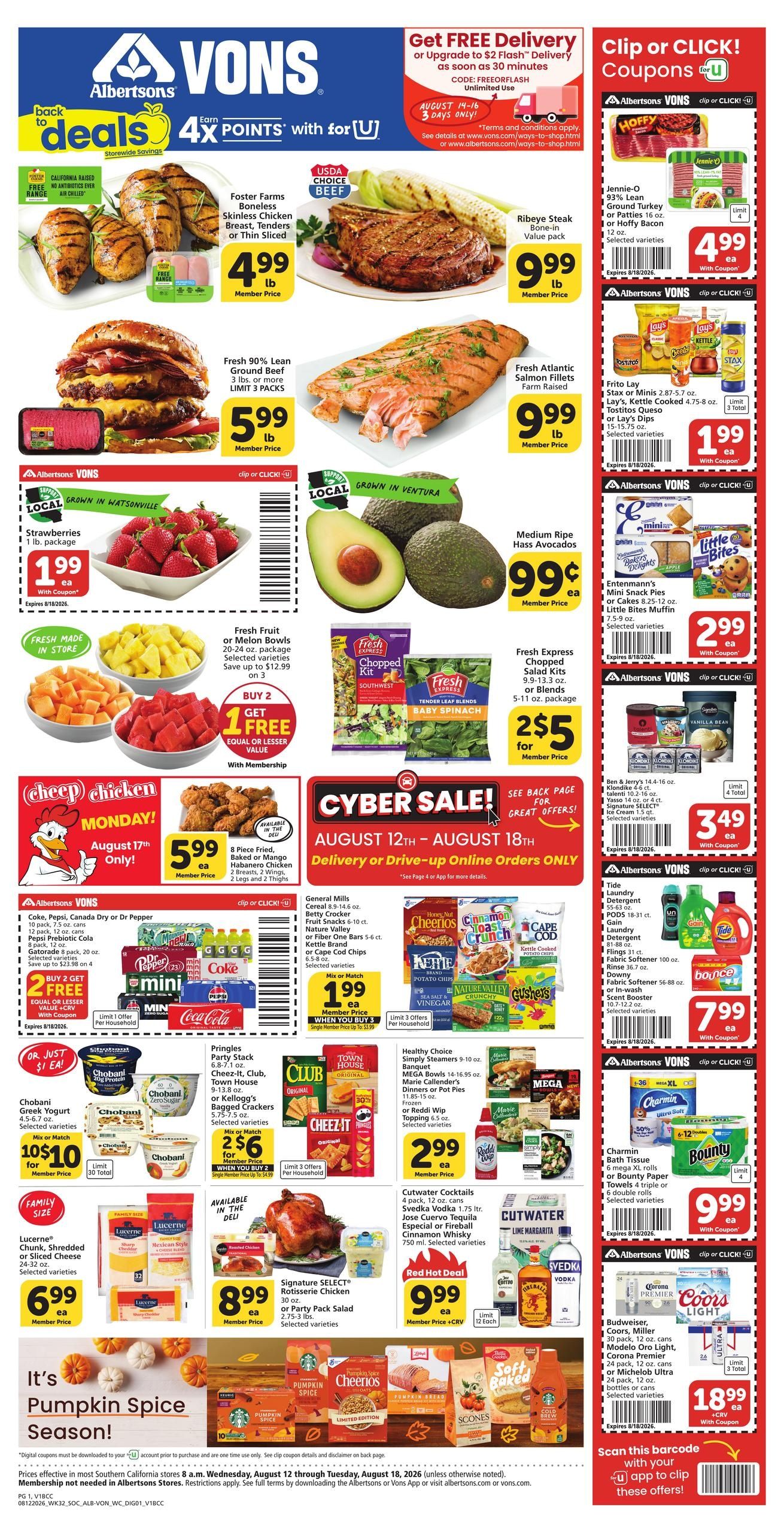 Vons (Victorville–Palmdale Area, CA) Weekly Ad August 12 - 18, 2026