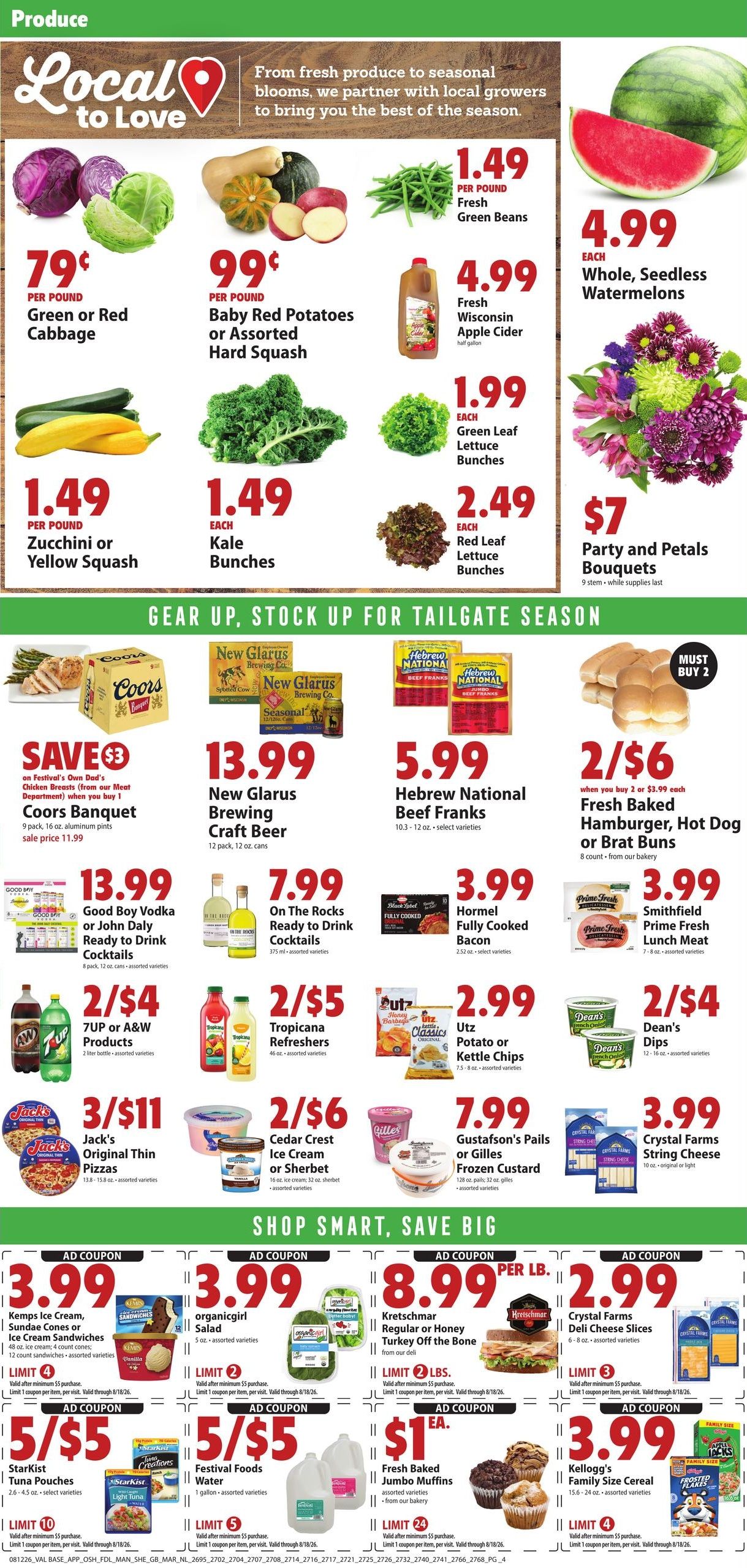 Festival Foods (Green Bay Area, WI) Weekly Ad (organic) Weekly Ad August 12 - 18, 2026