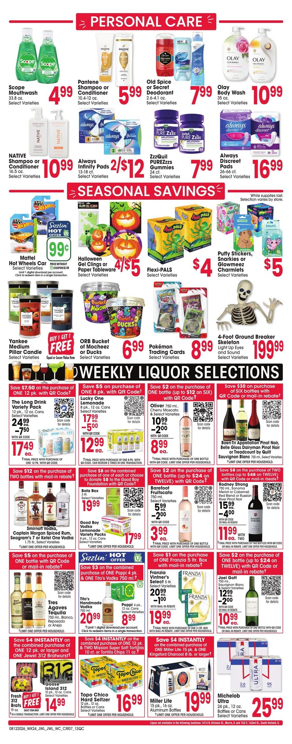 Jewel-Osco (Geneseo–Davenport Area, IA–IL) Weekly Ad August 12 - 18, 2026