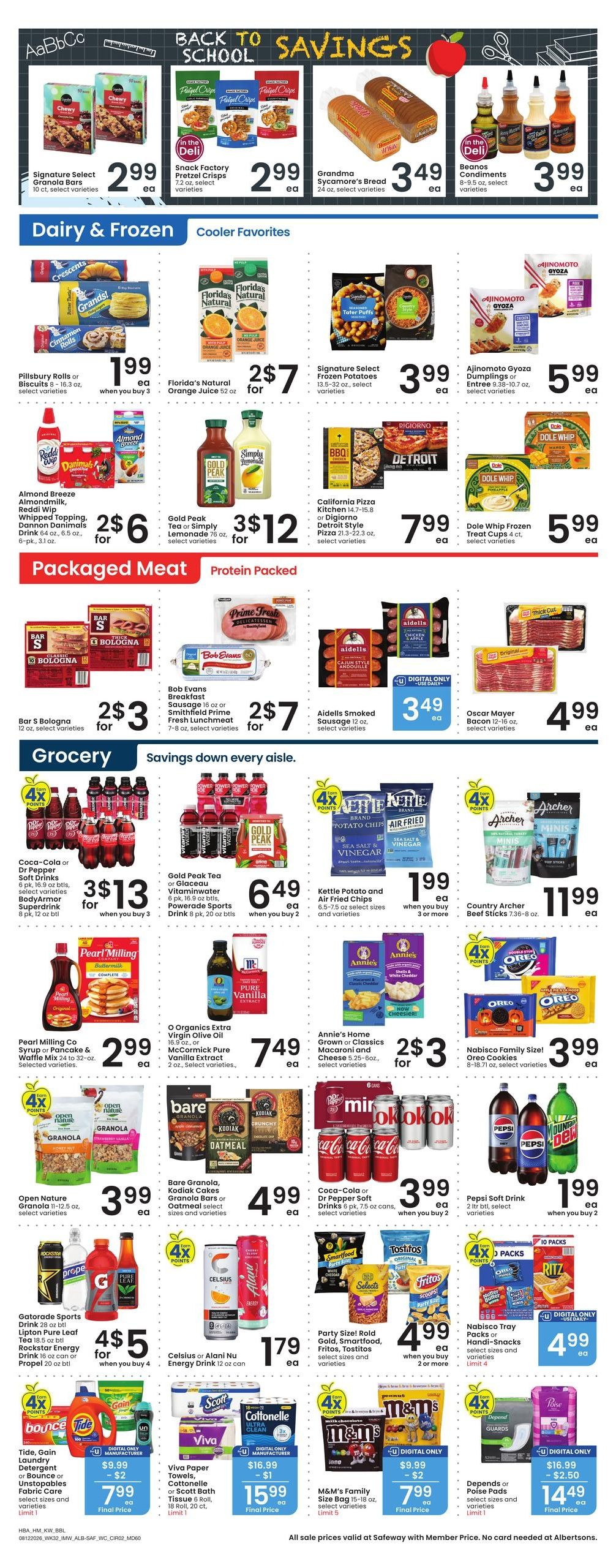 Albertsons (Basin Area, MT) Bonus Online Savings Weekly Ad August 12 - 18, 2026