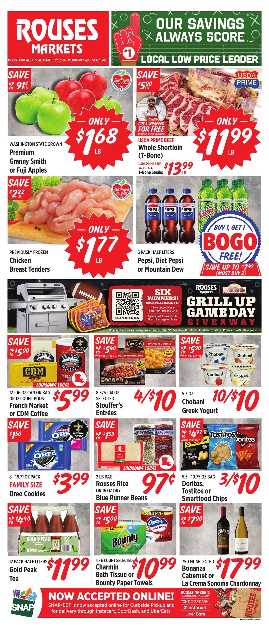 Rouses Supermarkets (Pensacola–Mobile Area, AL–FL) Weekly Ad August 12 - 19, 2026