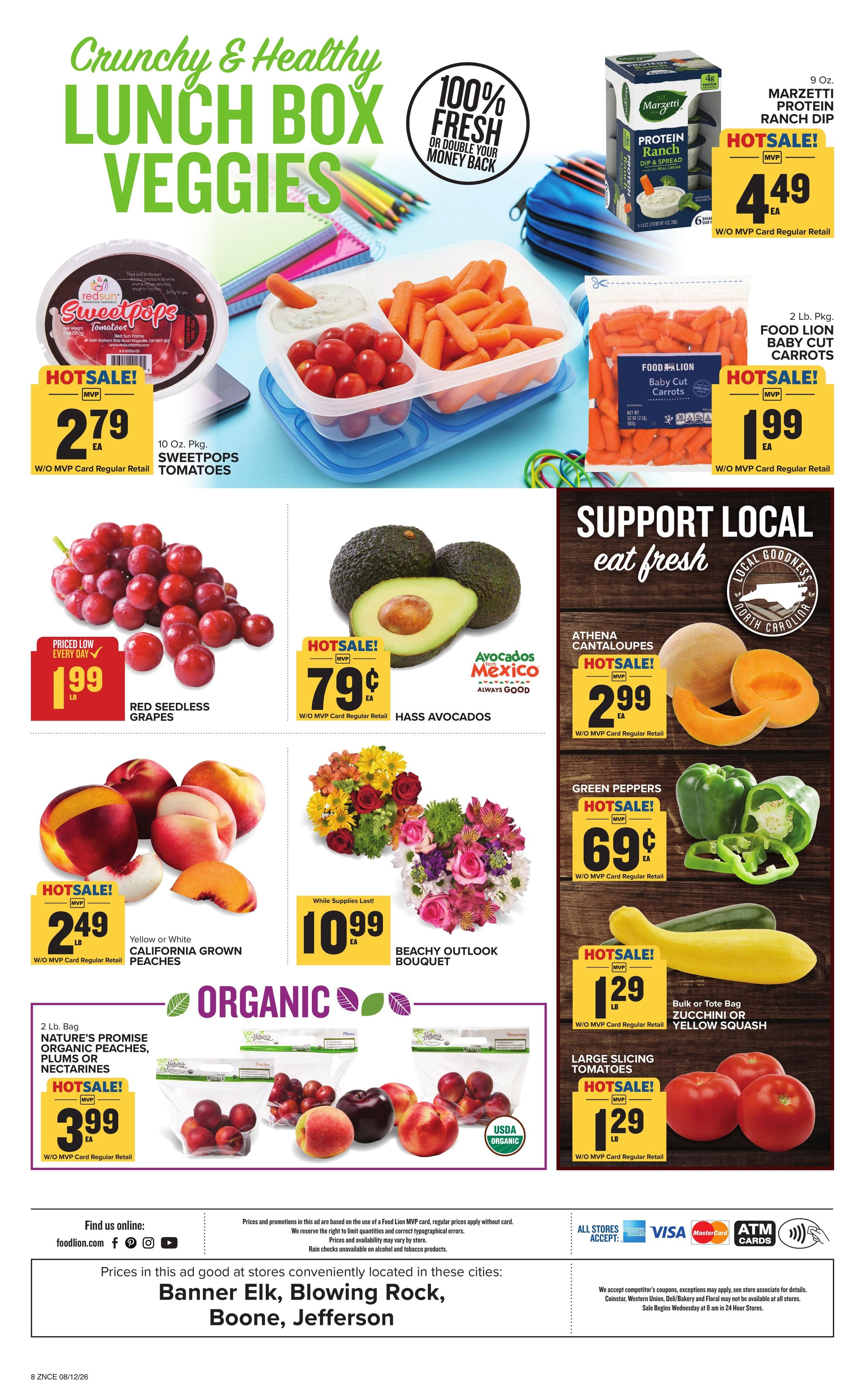Food Lion (Boone Area, NC) Weekly Ad August 12 - 18, 2026