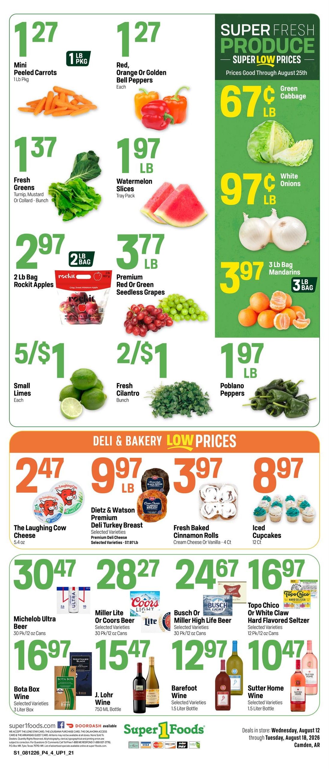 Super 1 Foods & Discount Pharmacy (Camden Area, AR) Weekly Ad August 12 - 18, 2026