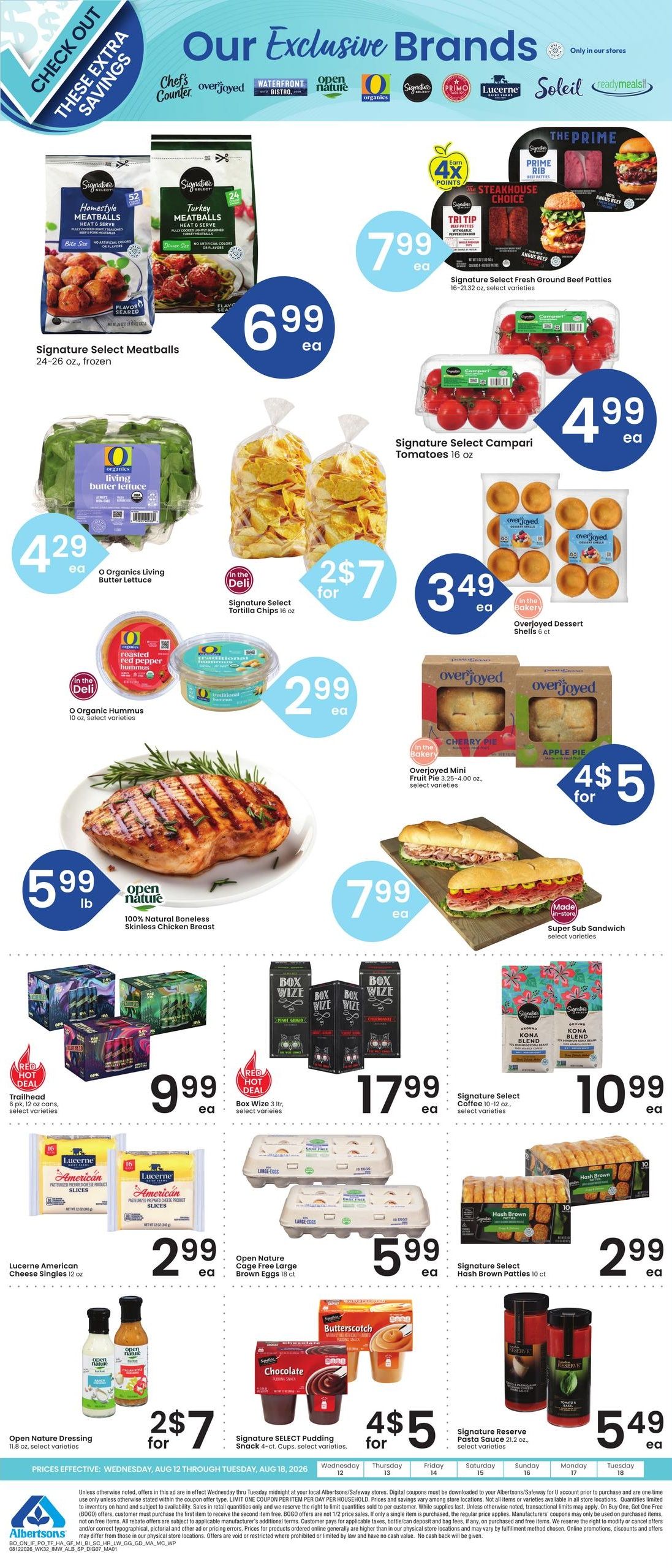 Albertsons (Billings Area, MT) Bonus Online Savings Weekly Ad August 12 - 18, 2026