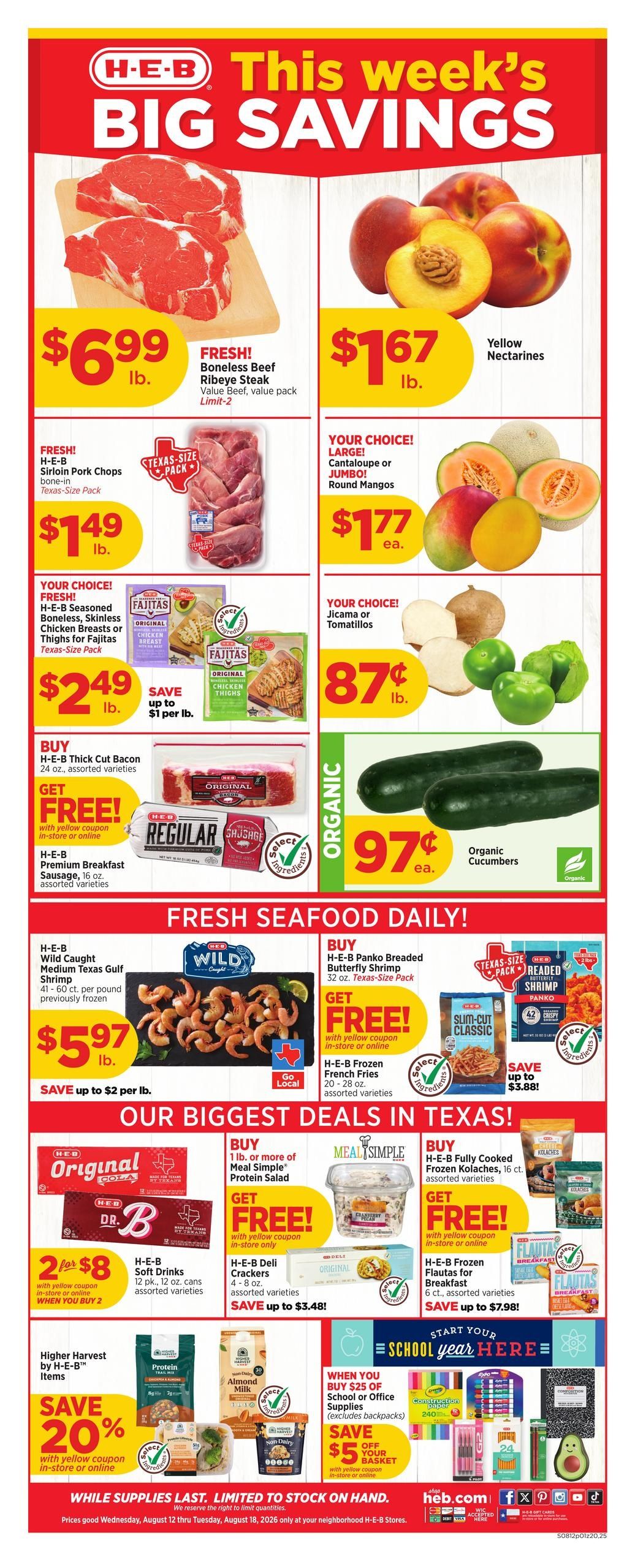 H-E-B (Del Rio Area, TX) Weekly Ad August 12 - 18, 2026