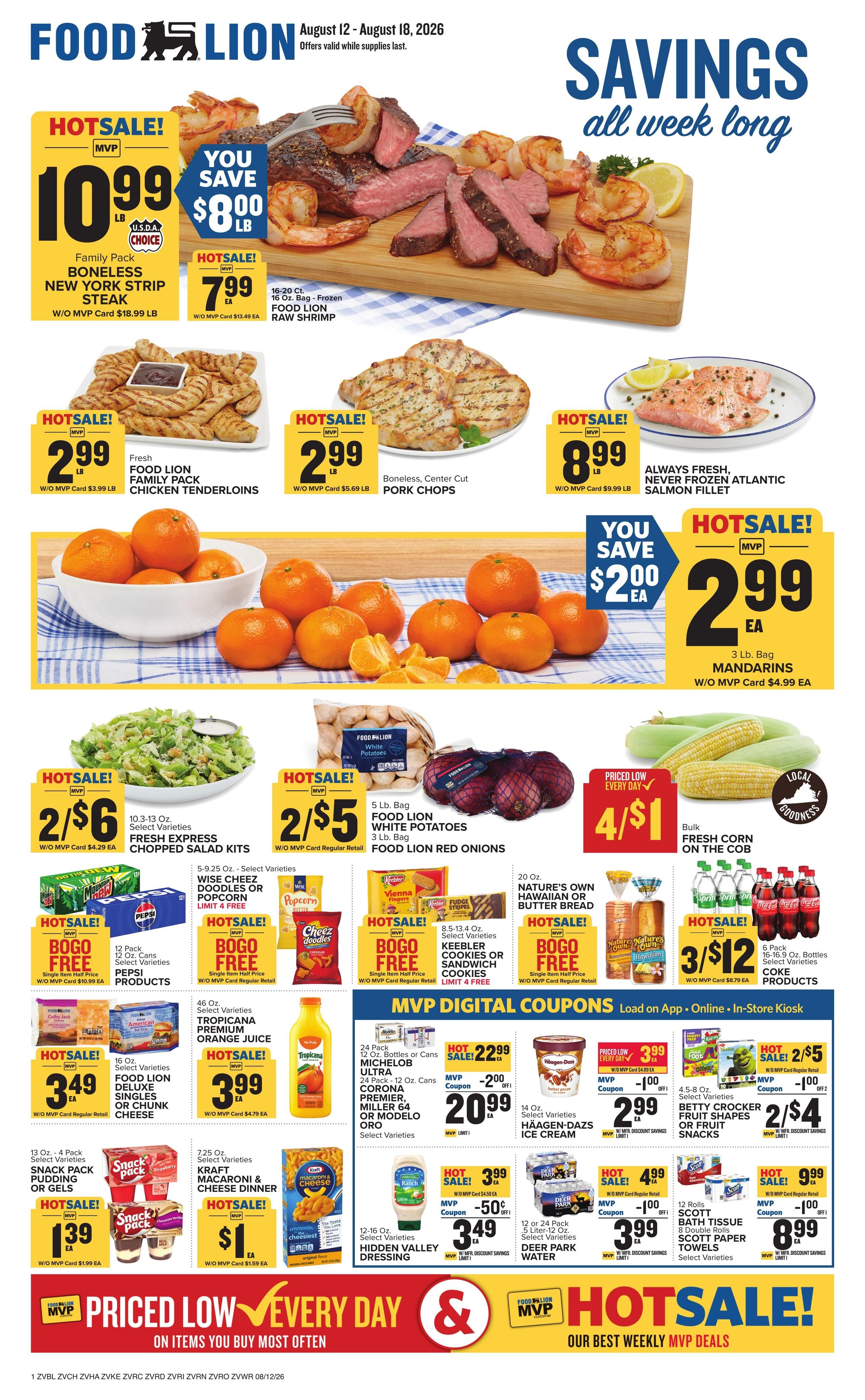 Food Lion (Welch Area, WV) Weekly Ad August 12 - 18, 2026