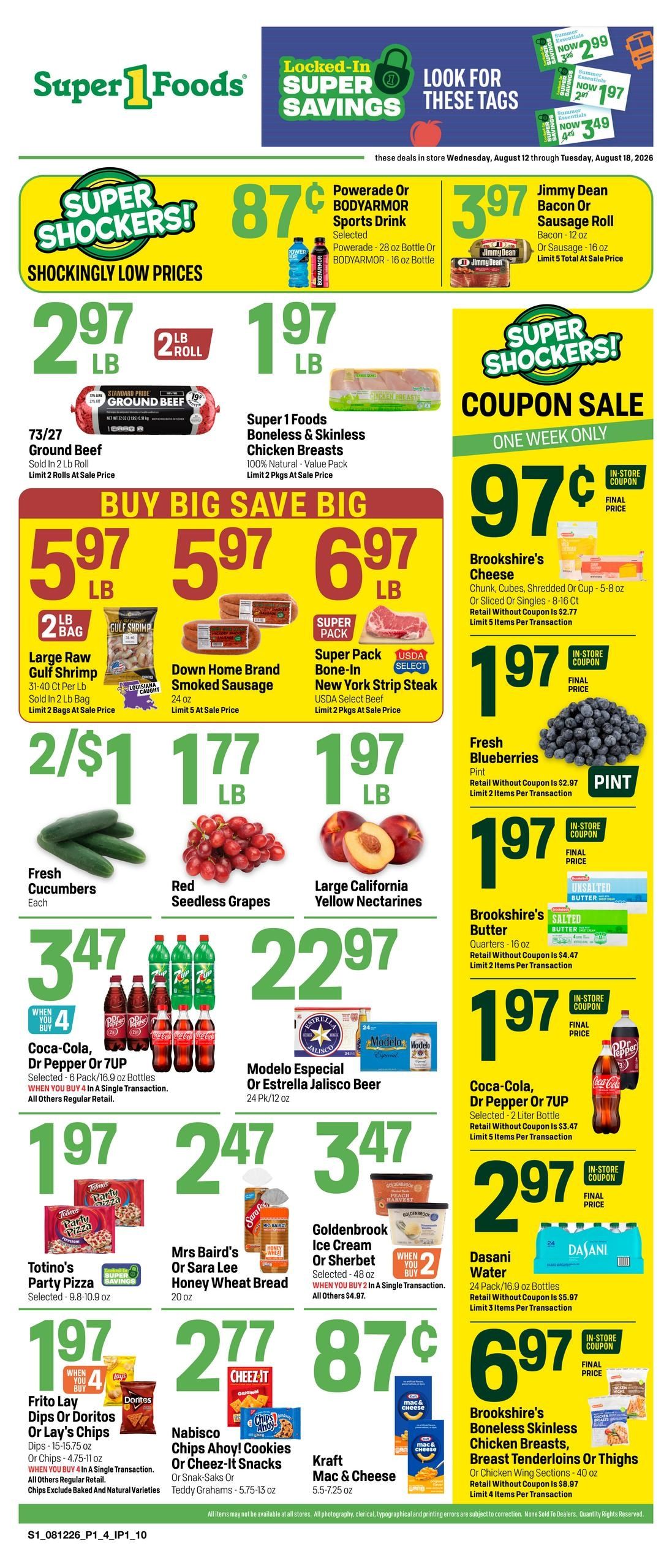 Super 1 Foods & Discount Pharmacy (Texarkana–Texarkana Area, AR–TX) Weekly Ad August 12 - 18, 2026