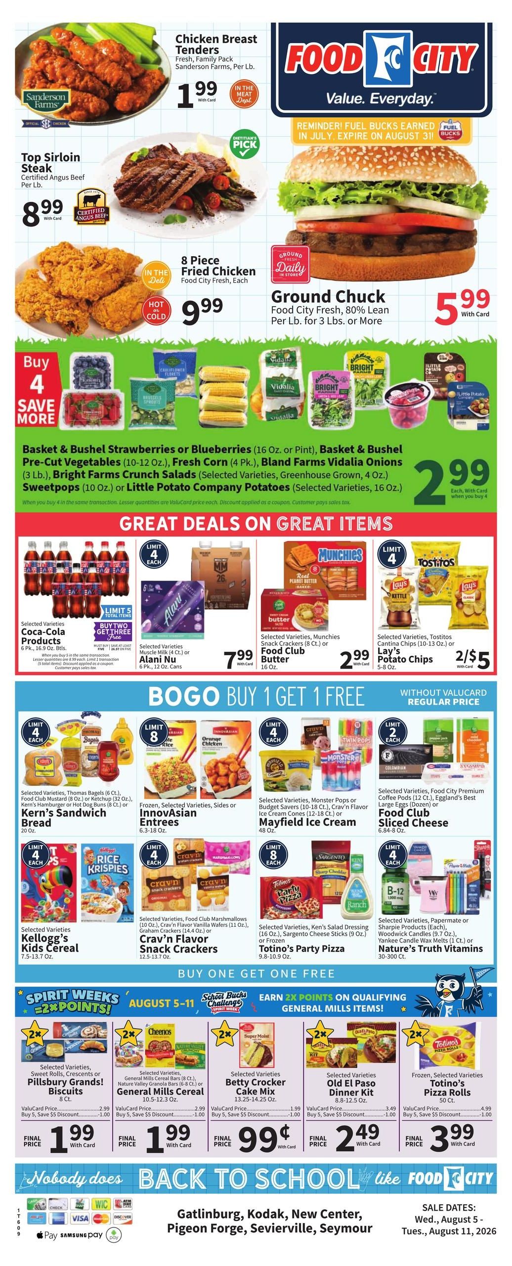 FoodCity (Seymour Area, TN) Weekly Ad August 5 - 11, 2026