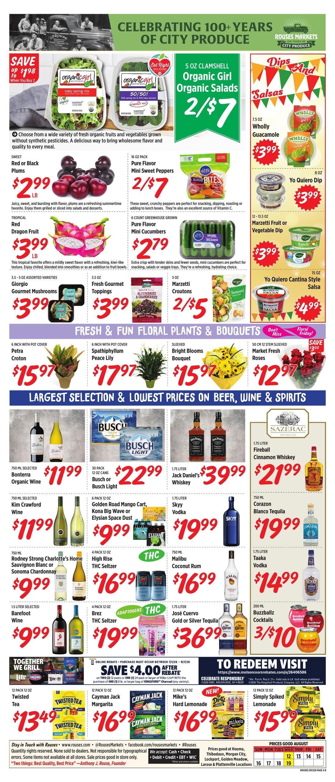 Rouses Supermarkets (Houma Area, LA) Weekly Ad August 12 - 19, 2026