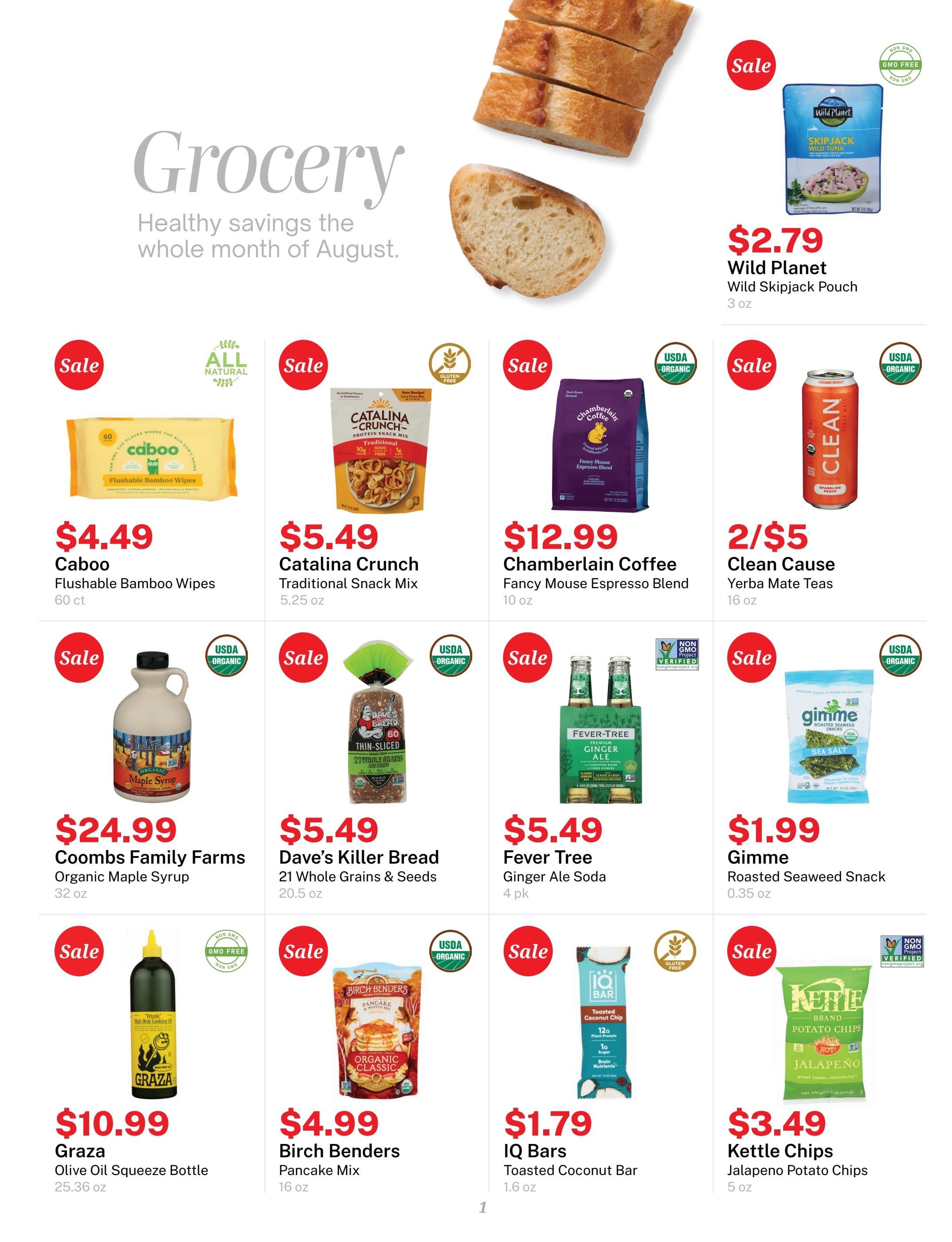 Green's Natural Foods August Sales Newsletter Weekly Ad August 1 - 31, 2026