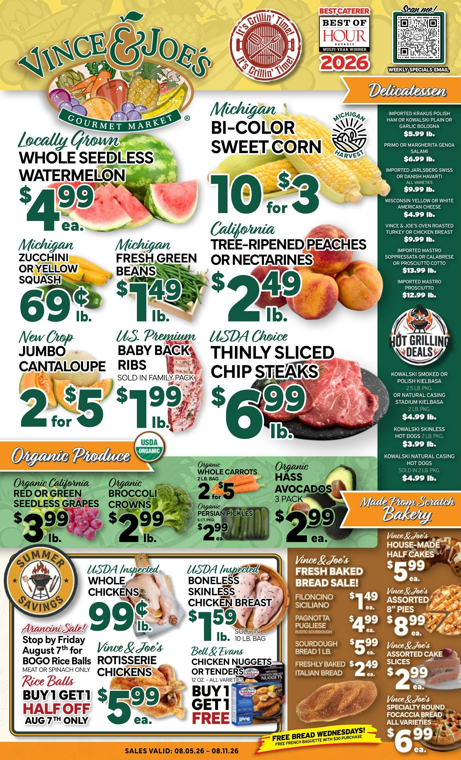 Vince And Joes Gourmet Market (Warren–Sterling Heights Area, MI) Weekly Ad August 5 - 11, 2026