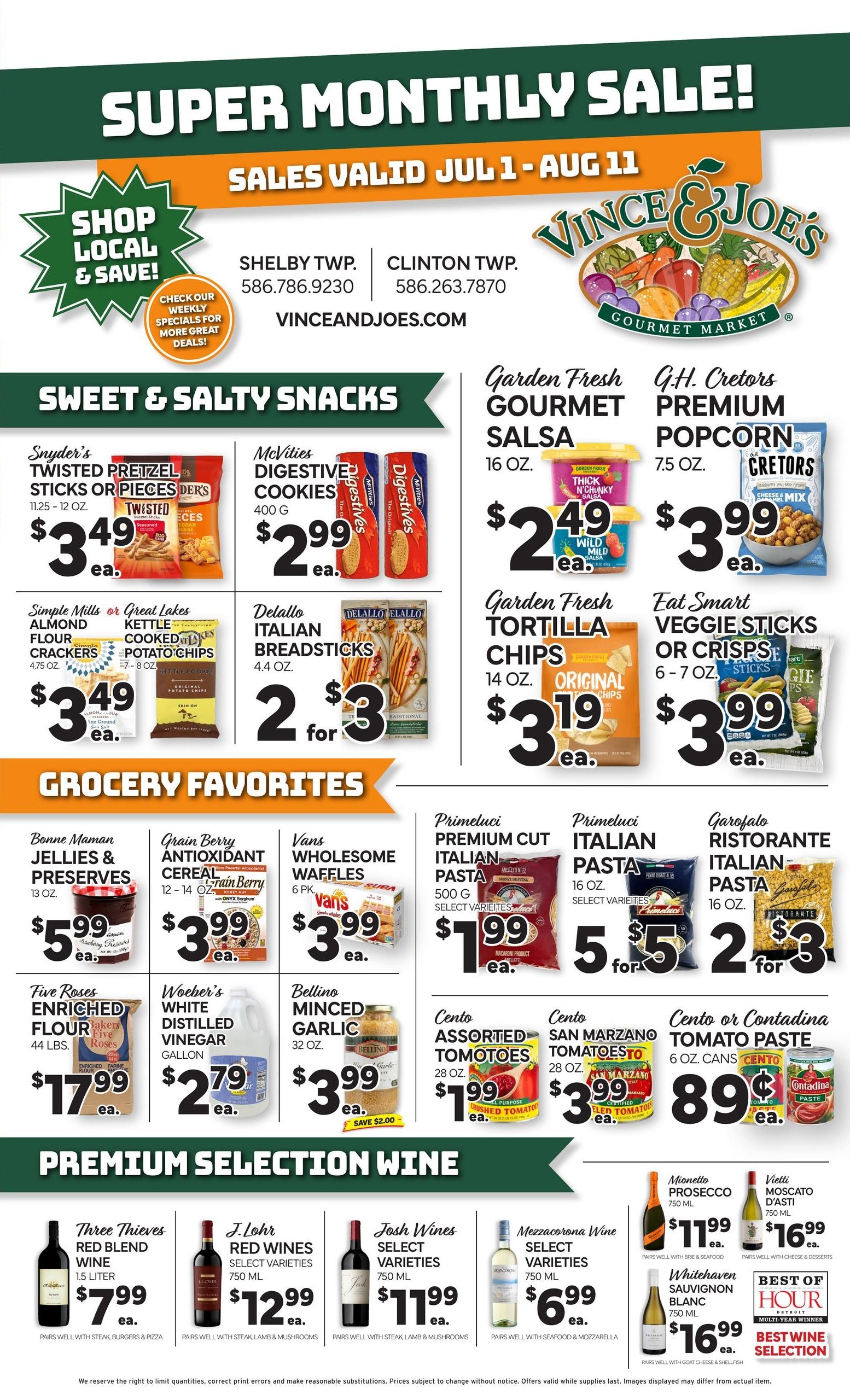 Vince And Joes Gourmet Market (Warren–Sterling Heights Area, MI) Weekly Ad August 5 - 11, 2026