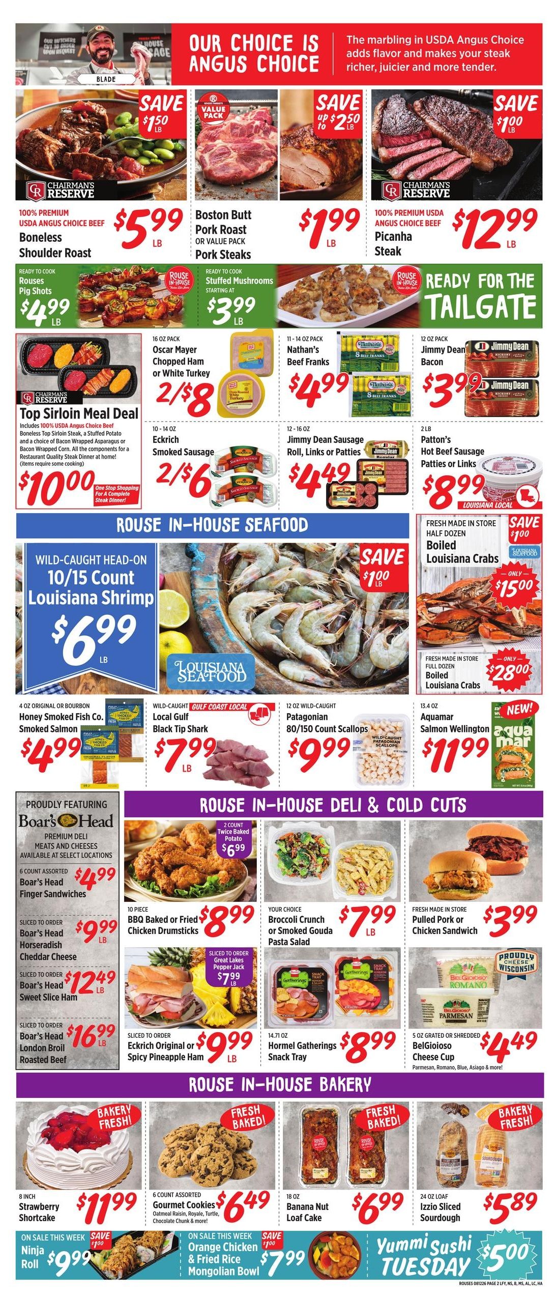 Rouses Supermarkets (Lake Charles–Westlake Area, LA) Weekly Ad August 12 - 19, 2026
